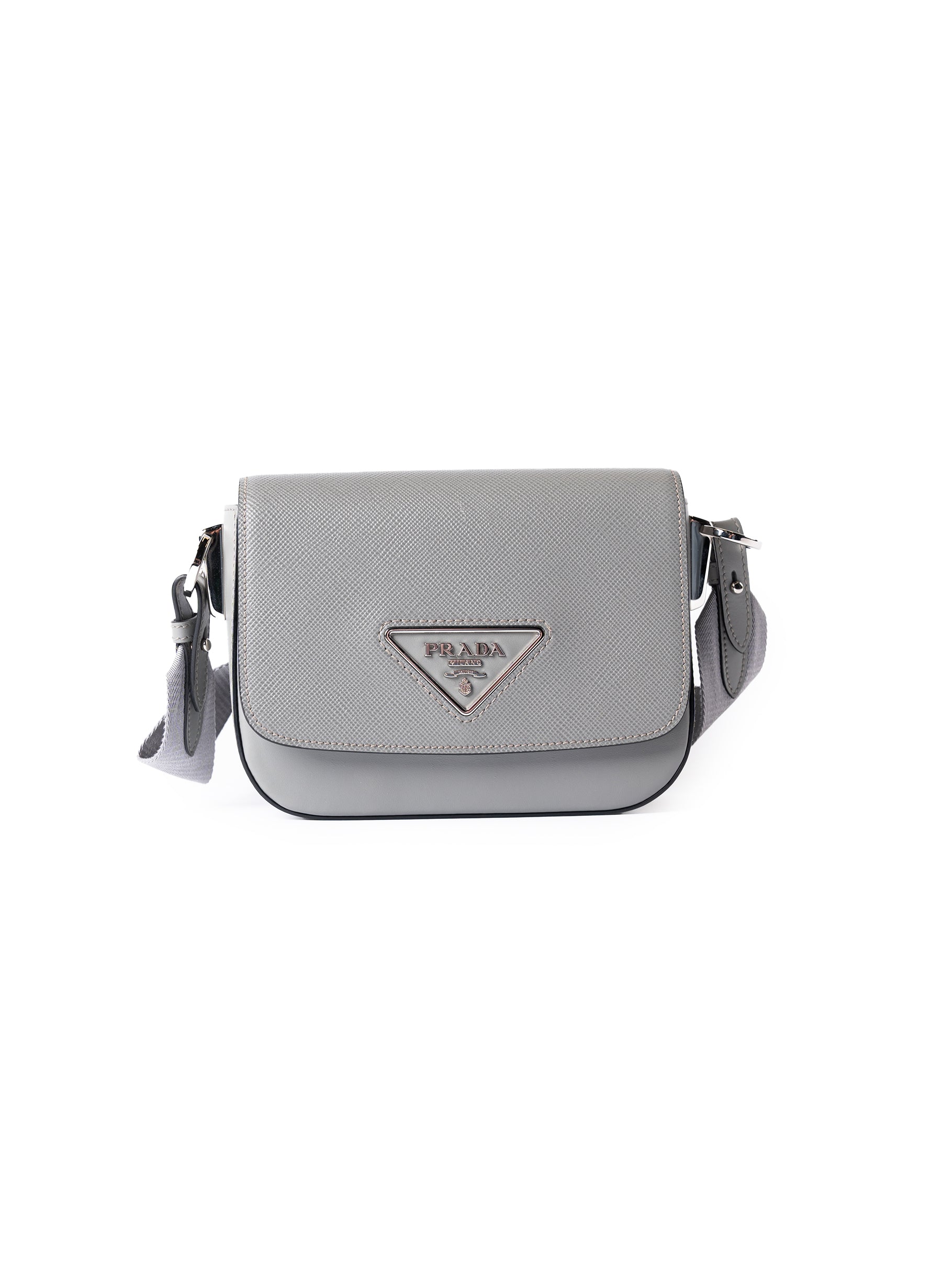 Prada Saffiano Cuir & Calf-Trimmed Identity Shoulder Bag