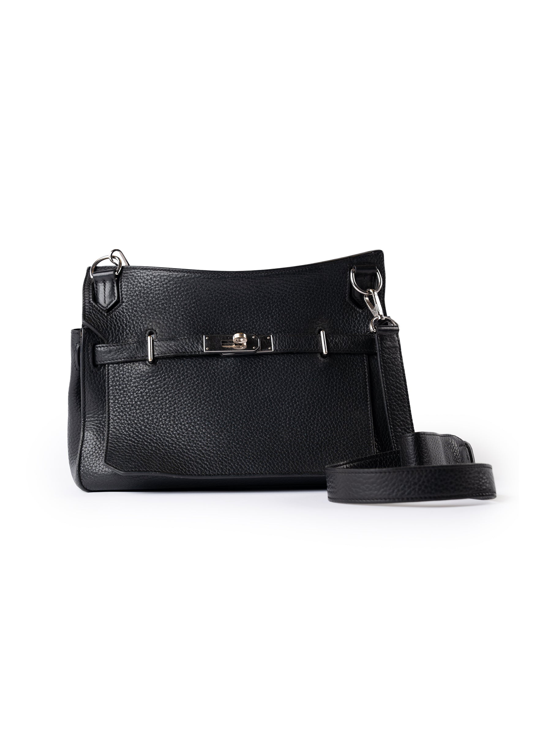 Hermes Taurillon Clemence Jypsiere Bag Noir Palladium