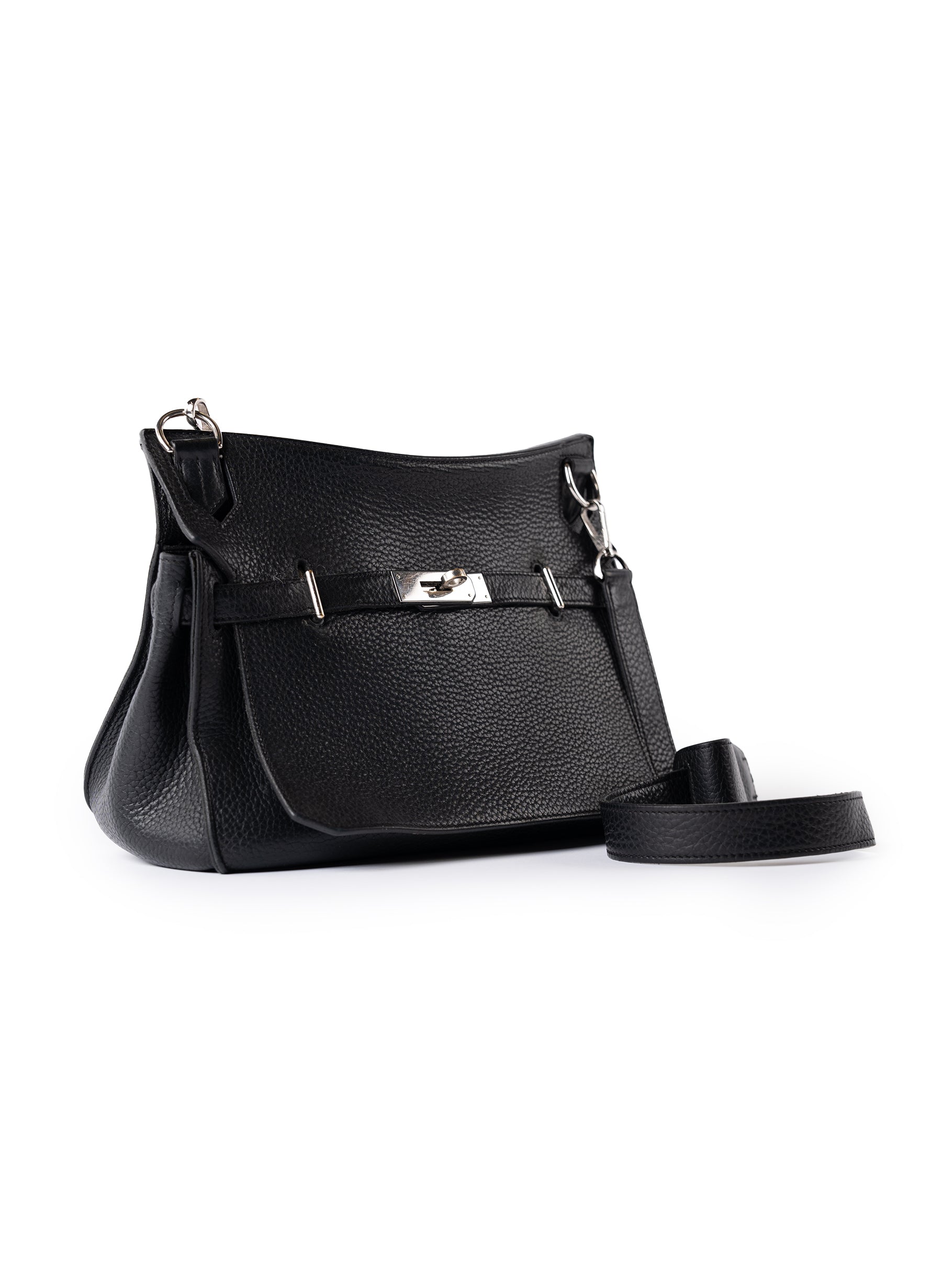 Hermes Taurillon Clemence Jypsiere Bag Noir Palladium