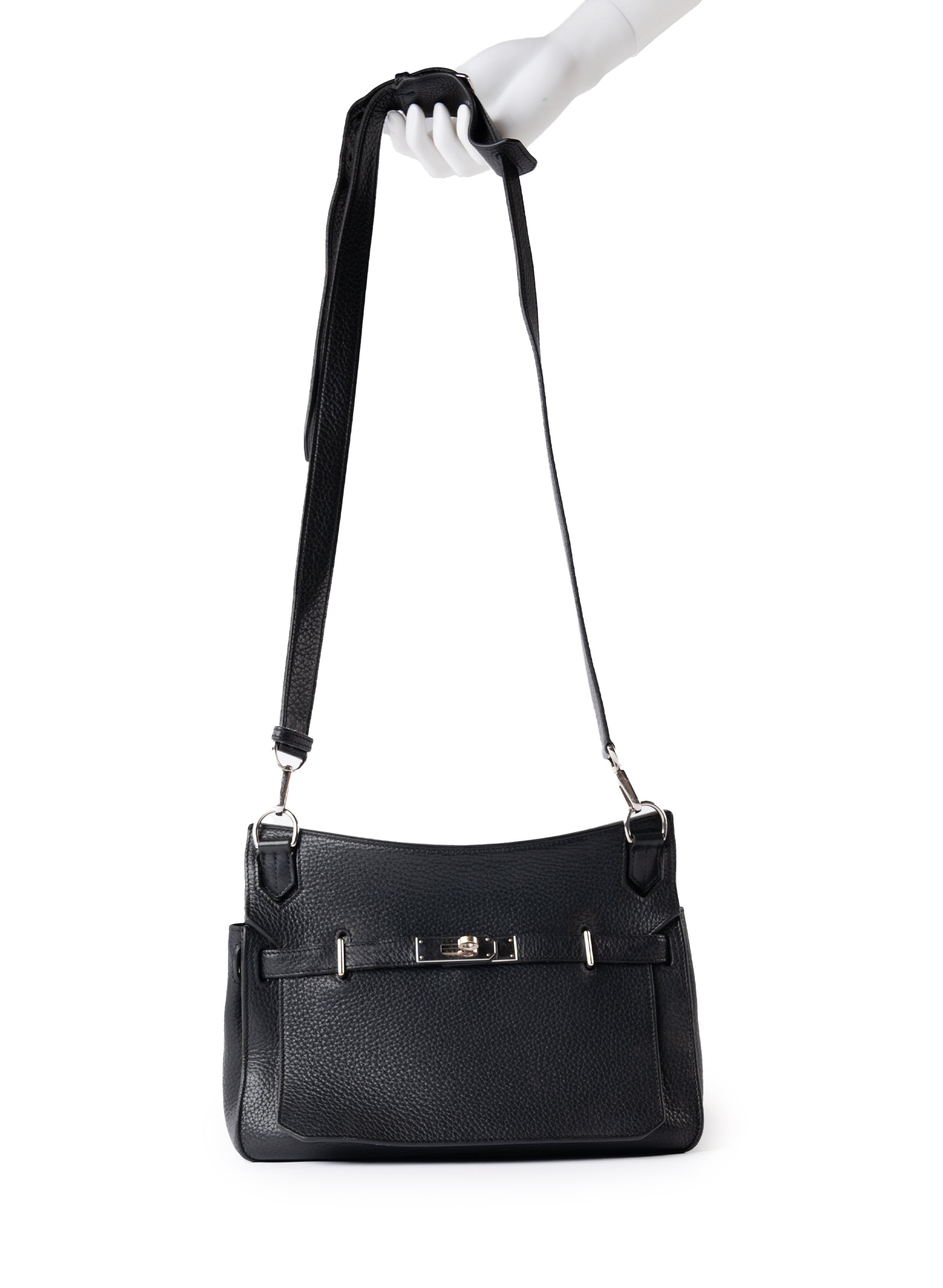 Hermes Taurillon Clemence Jypsiere Bag Noir Palladium