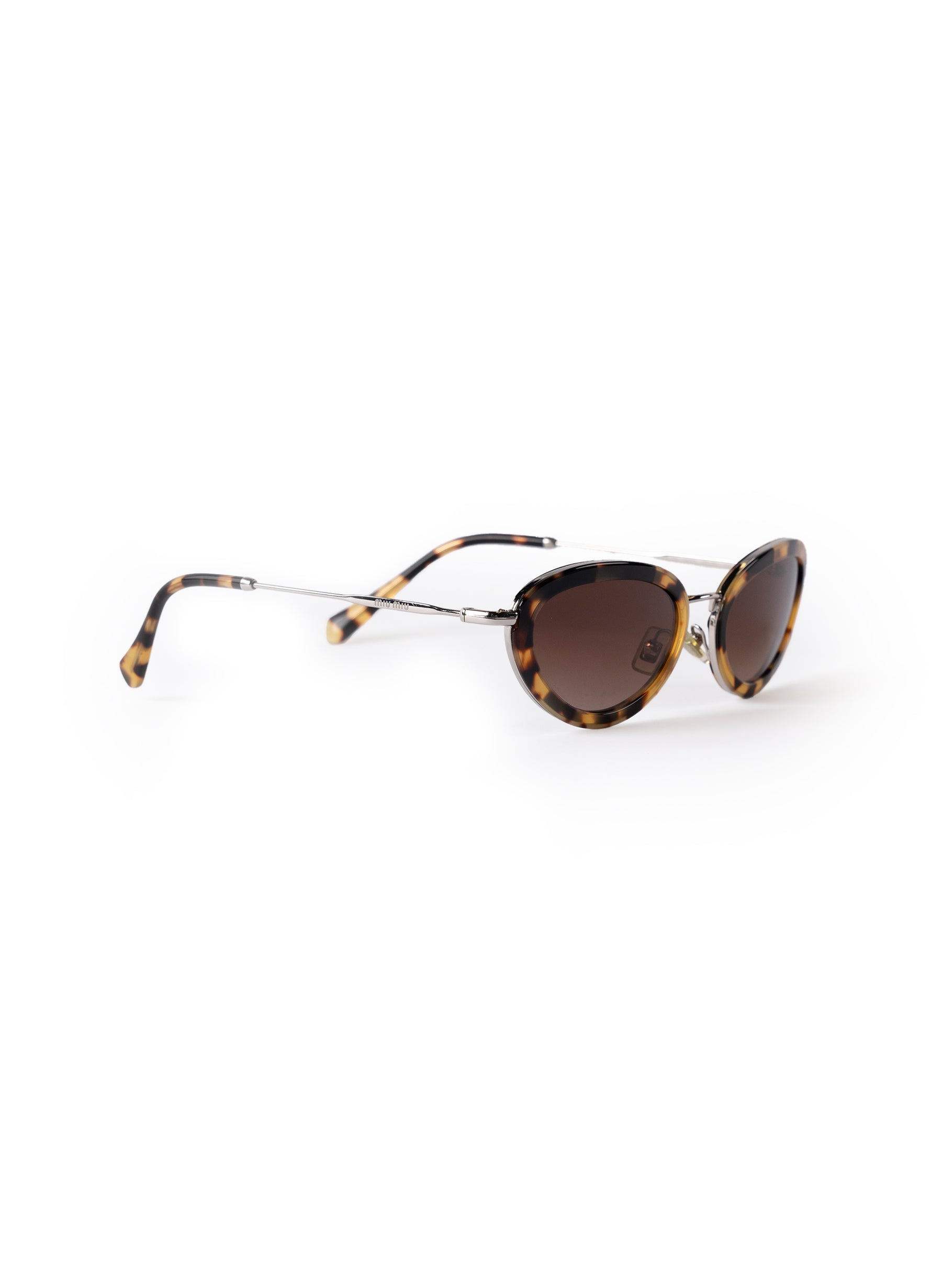 Miu Miu Brown Délice Tortoiseshell Acetate Oval Sunglasses