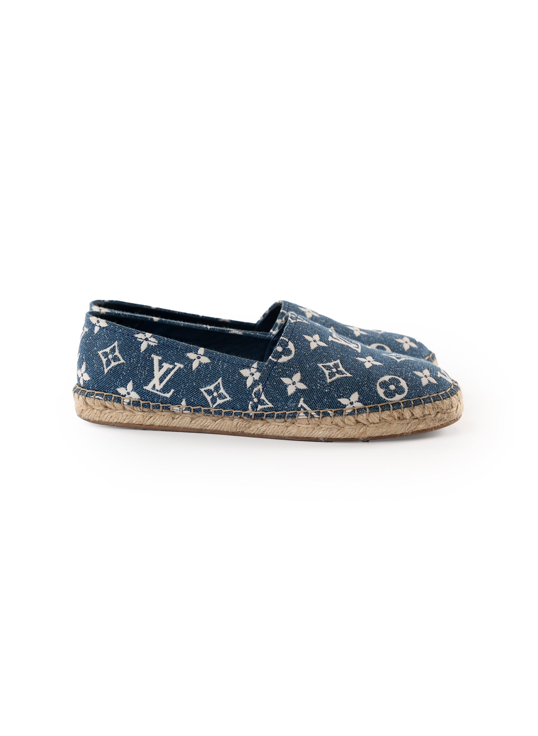 Louis Vuitton Monogram Denim Starboard Espadrille Flats