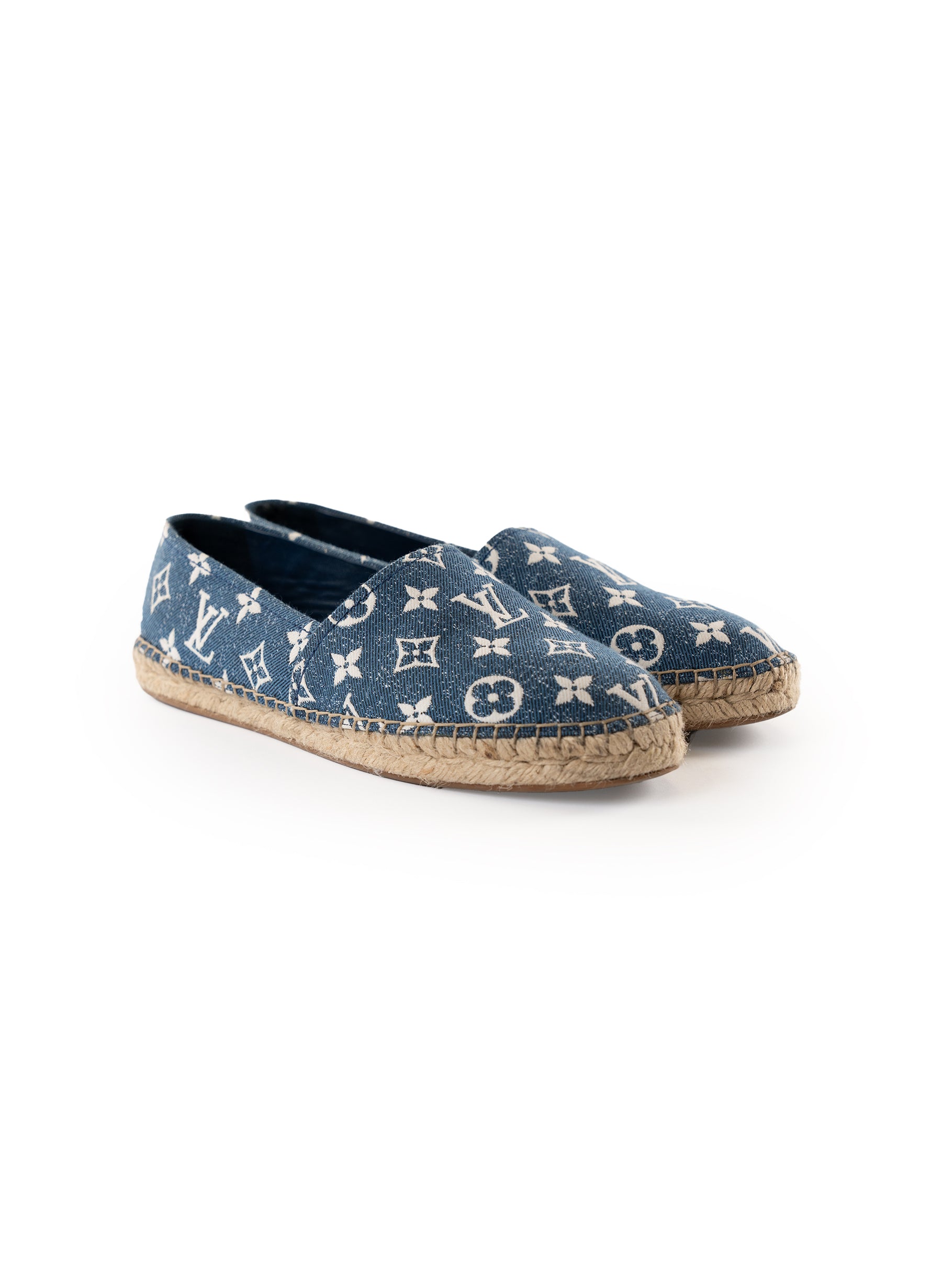 Louis Vuitton Monogram Denim Starboard Espadrille Flats