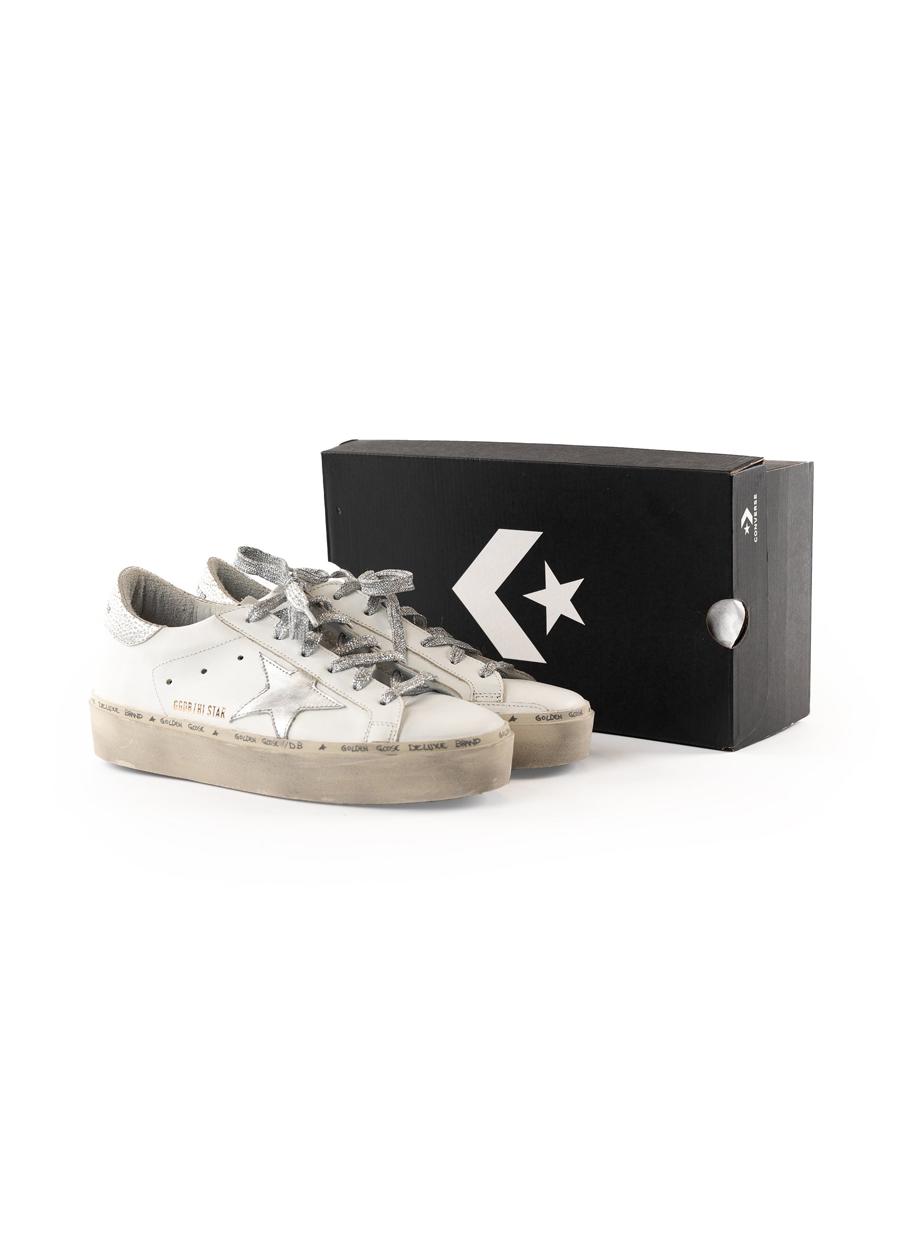 Golden Goose Leather Hi Star Sneakers