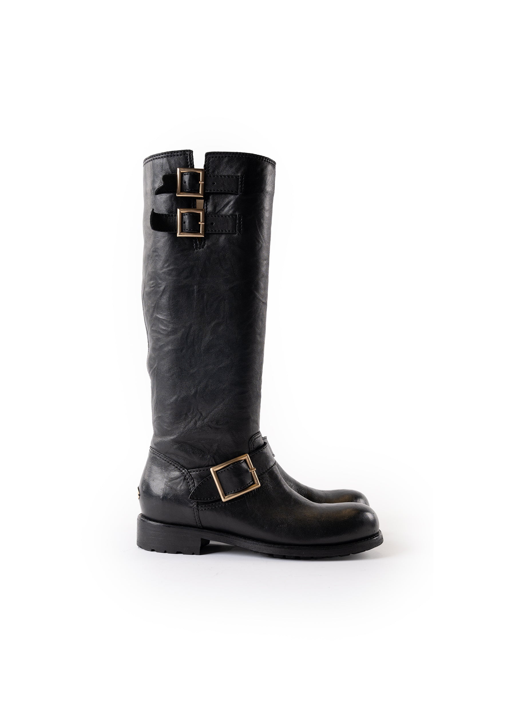 Jimmy Choo Lambskin Biker Boots