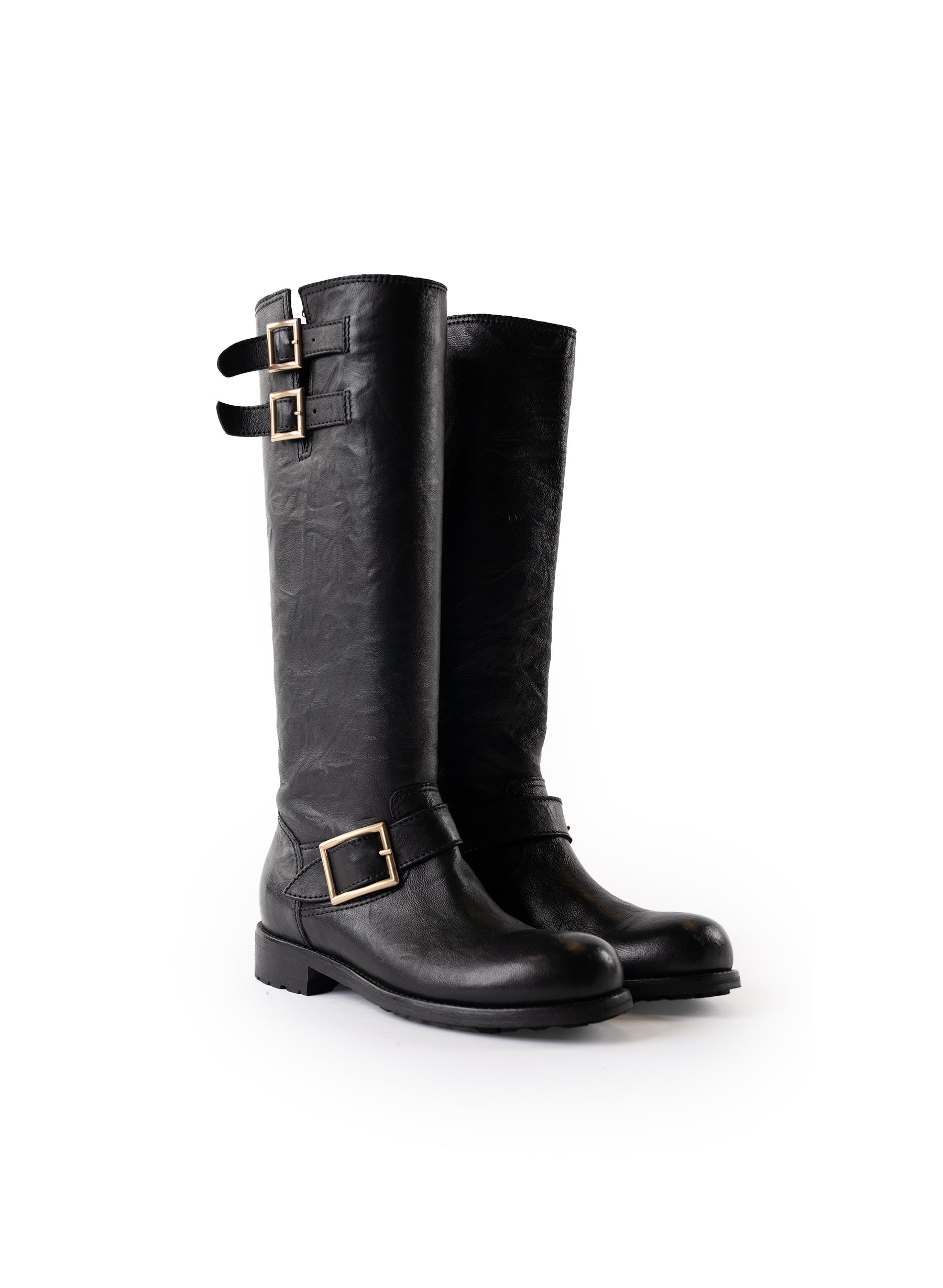 Jimmy Choo Lambskin Biker Boots