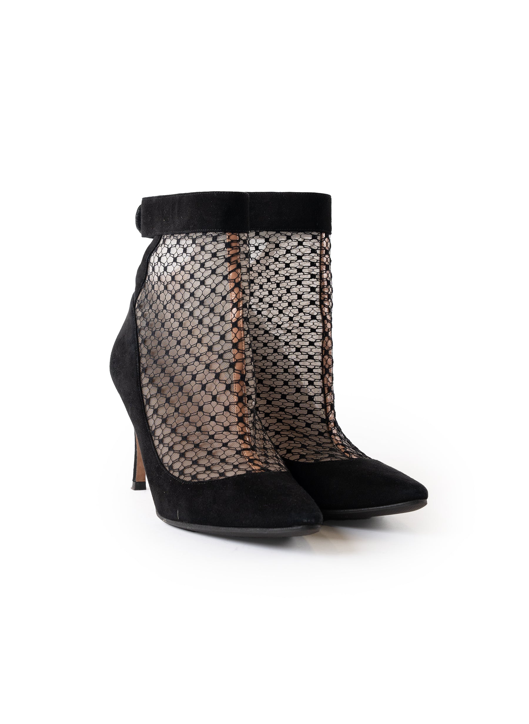 Valentino Suede & Mesh Ankle Boots