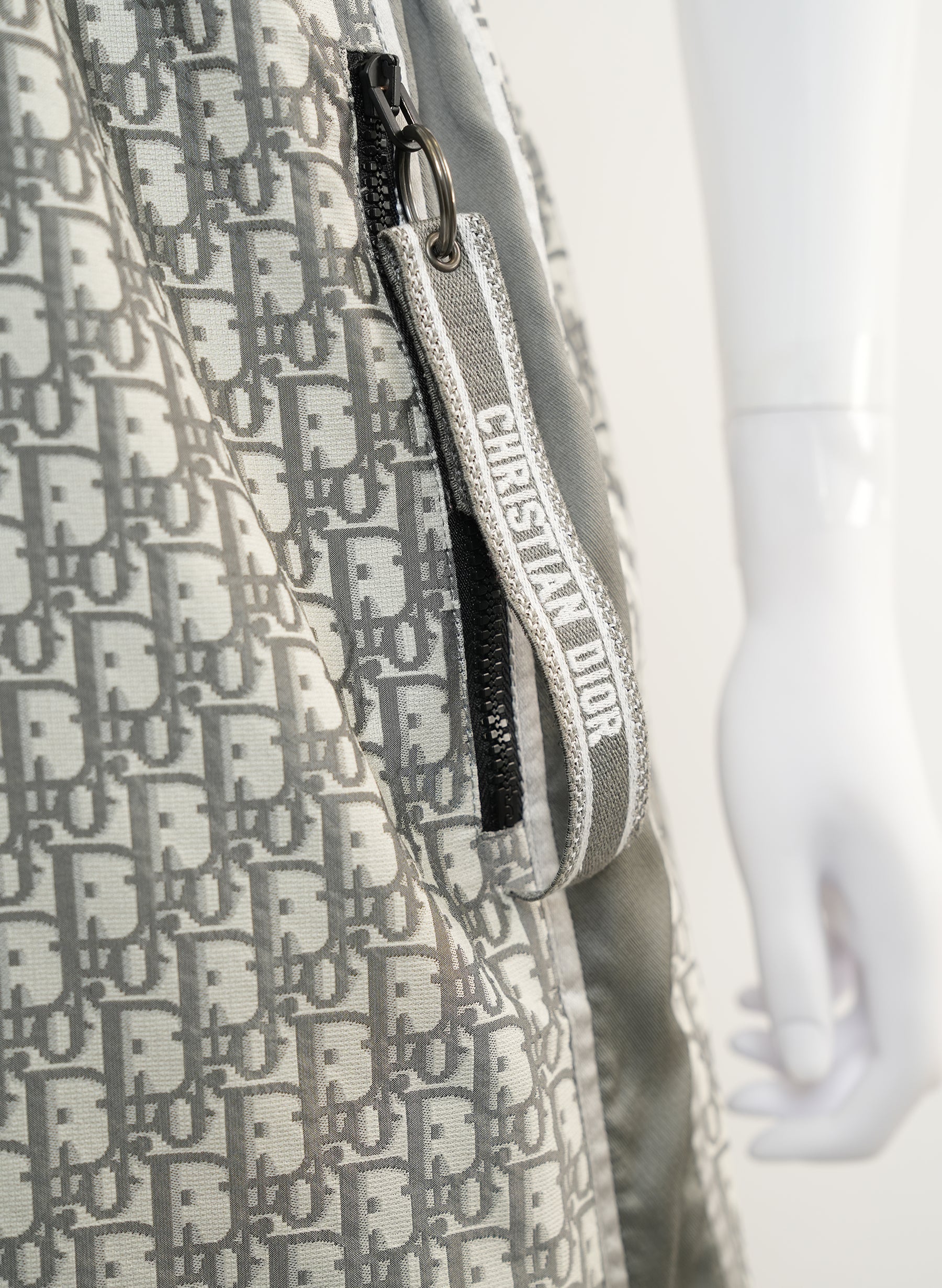 Dior Hooded Oblique Jacquard Pattern Mini Dress