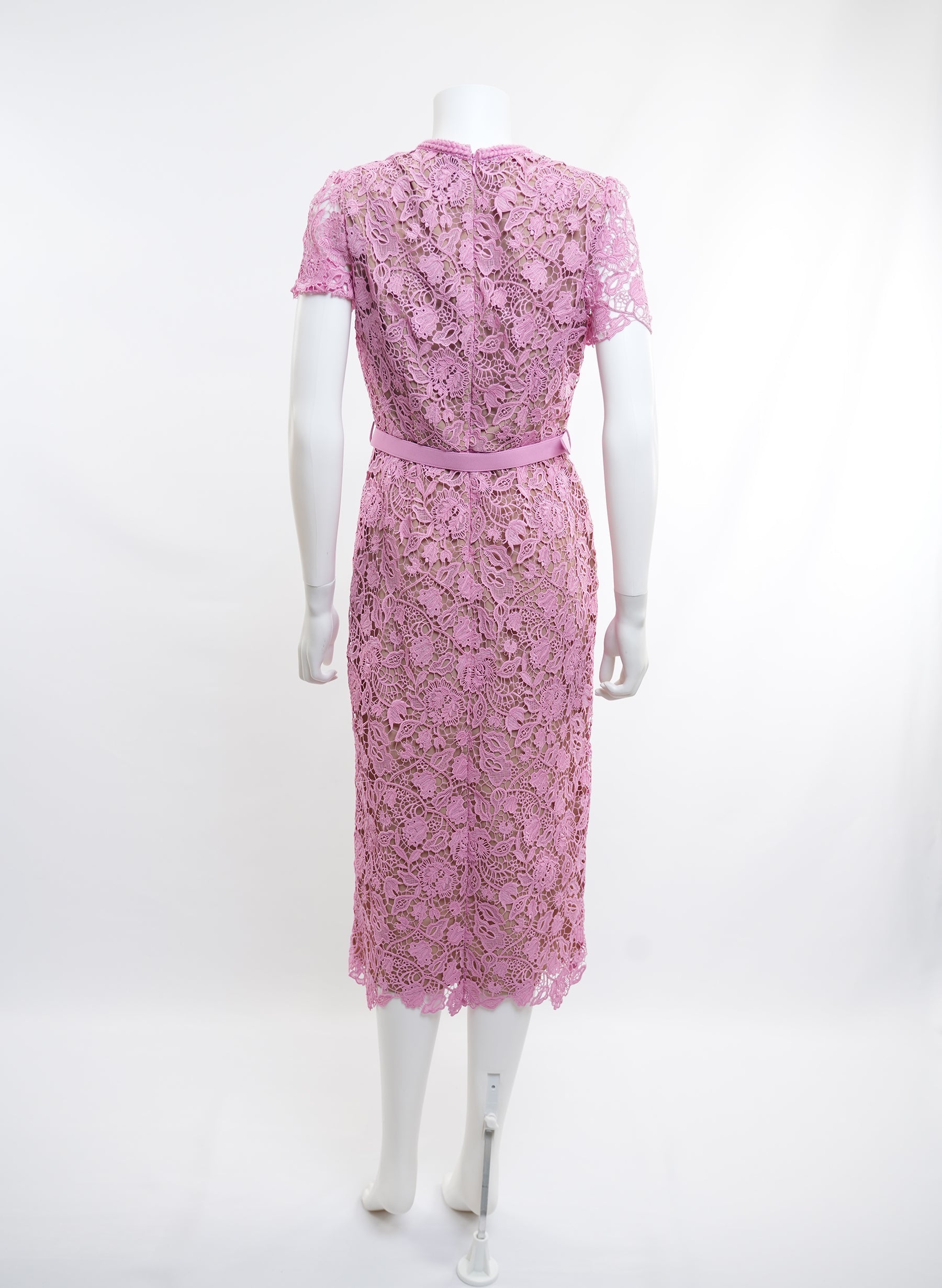 Self Portrait Guipure Lace Dress With Belted Waist
