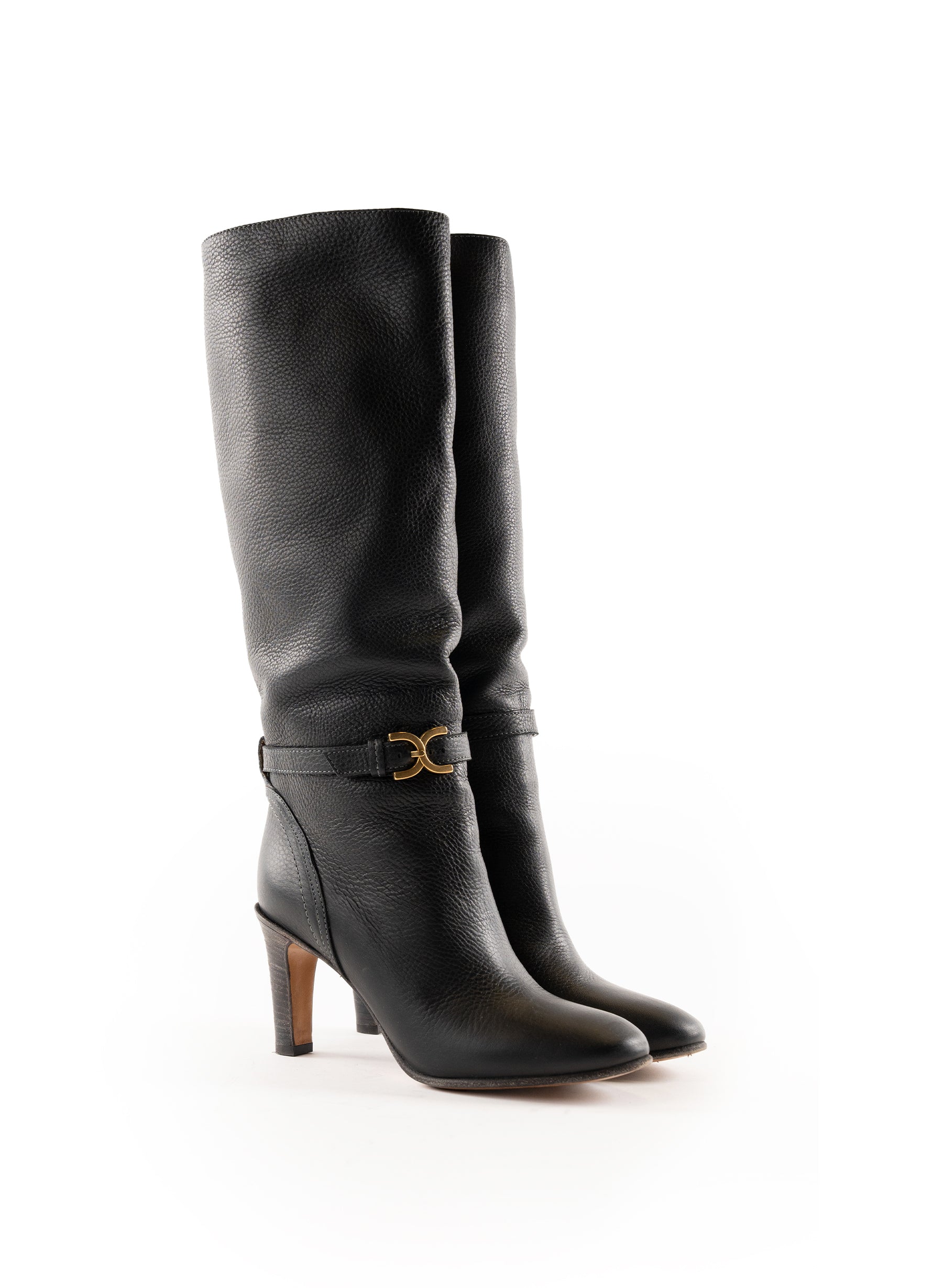 Chloe Marcie-Buckle Calfskin Boots