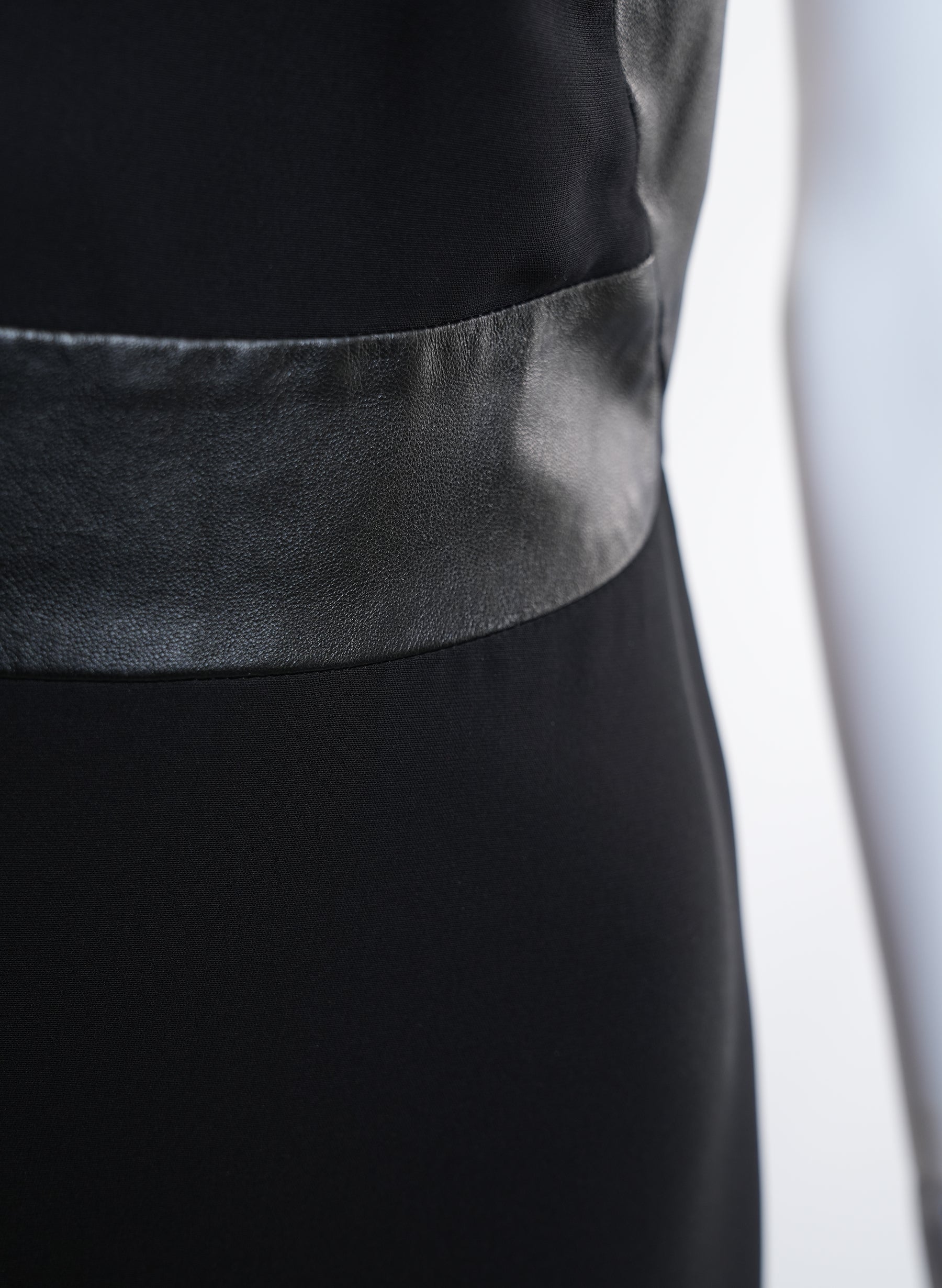 Gucci Black Leather Trimmed Dress