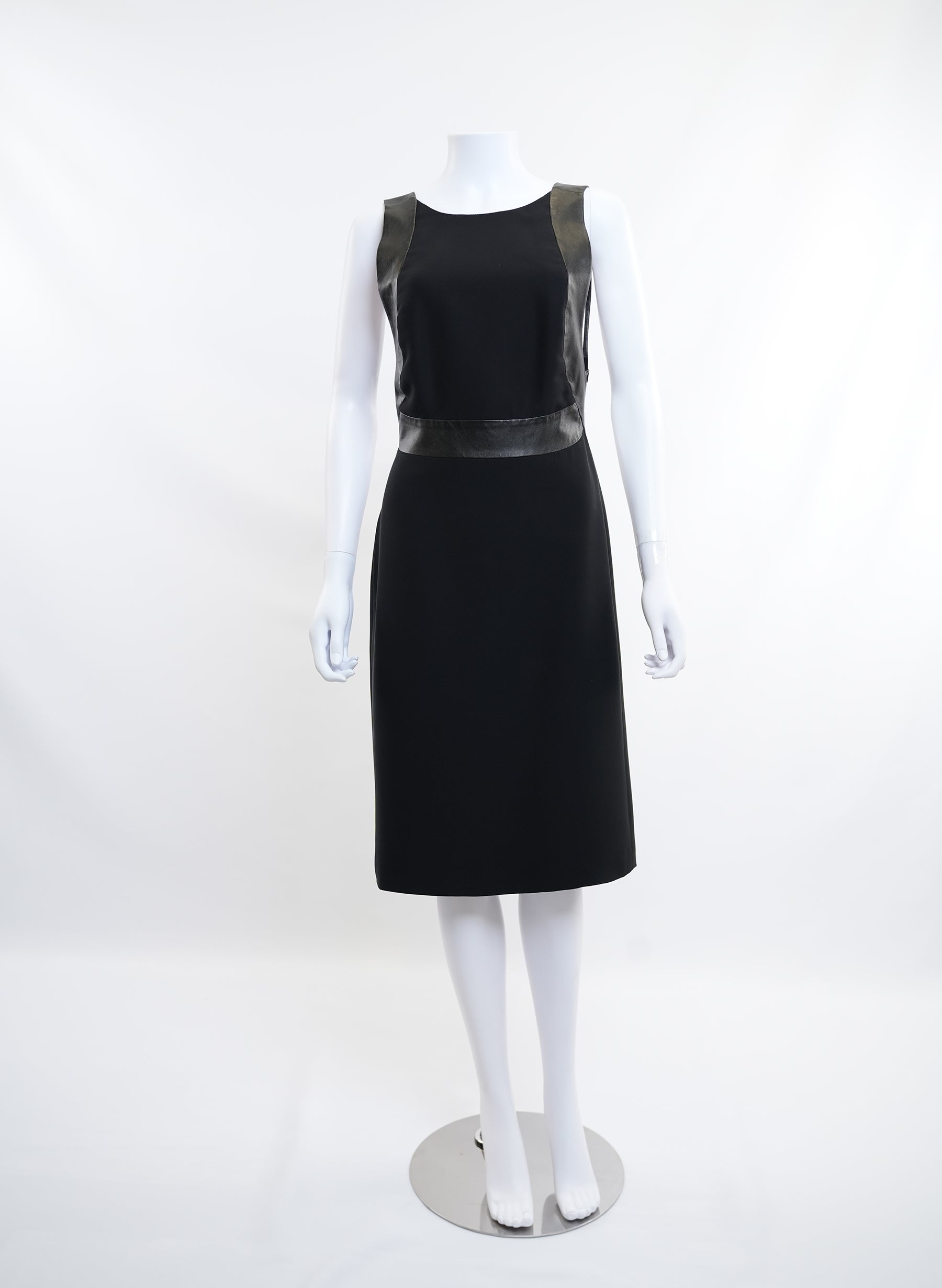 Gucci Black Leather Trimmed Dress