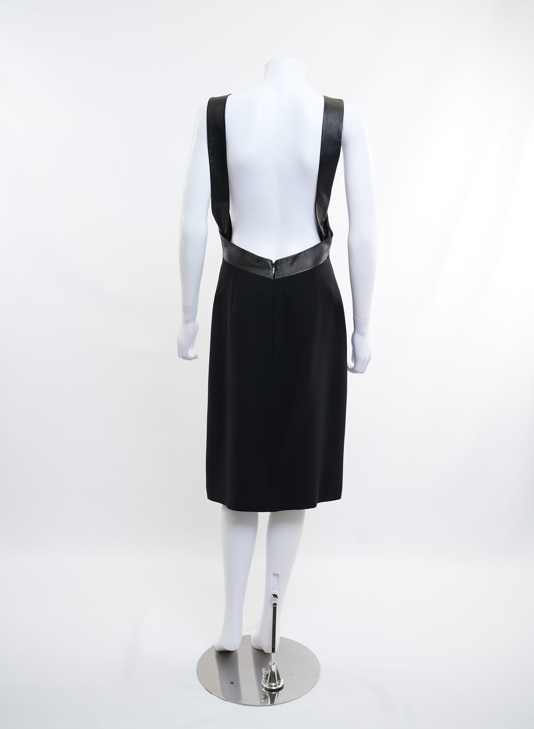 Gucci Black Leather Trimmed Dress