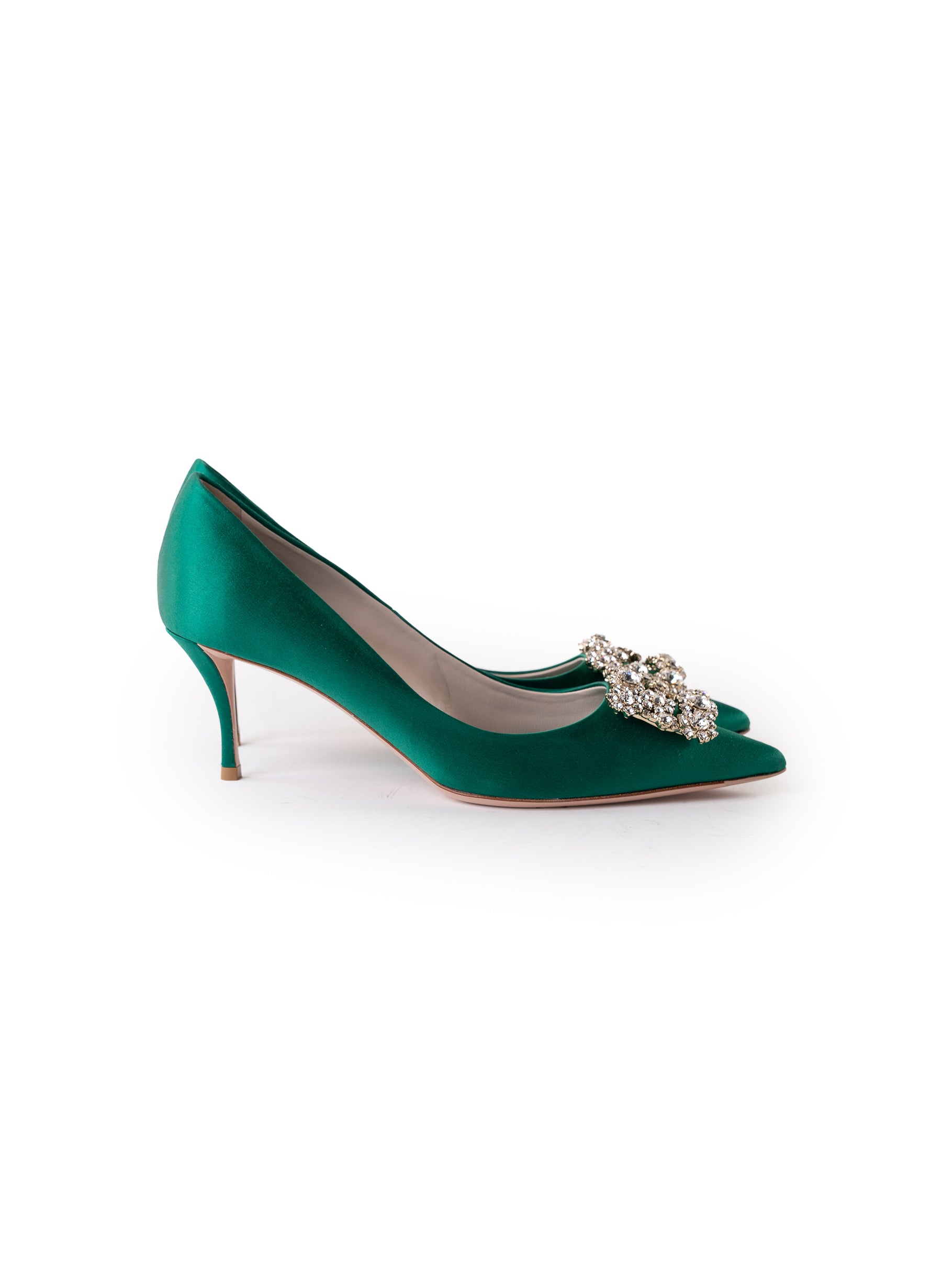 Roger Vivier Flower Strass 65 Satin Pumps