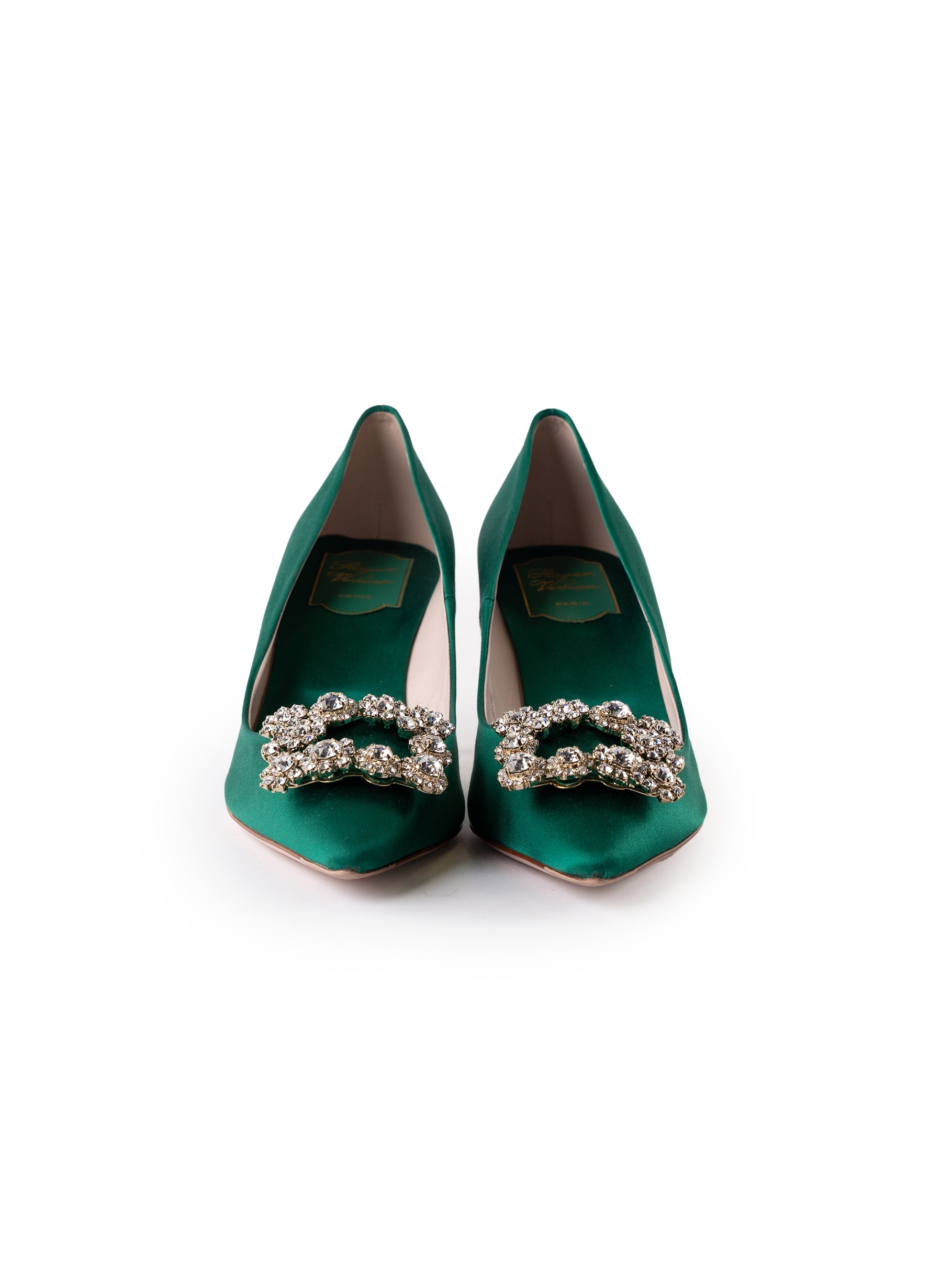 Roger Vivier Flower Strass 65 Satin Pumps