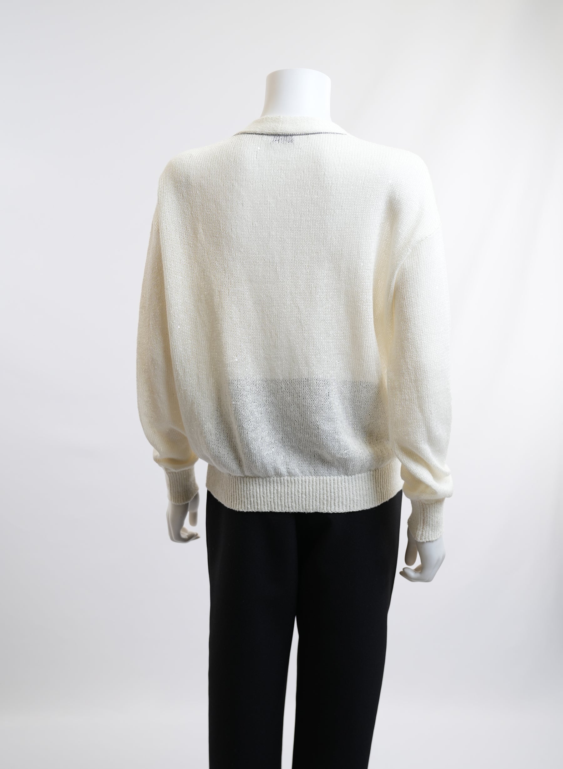 Brunello Cucinelli Sheer Cream Cardigan