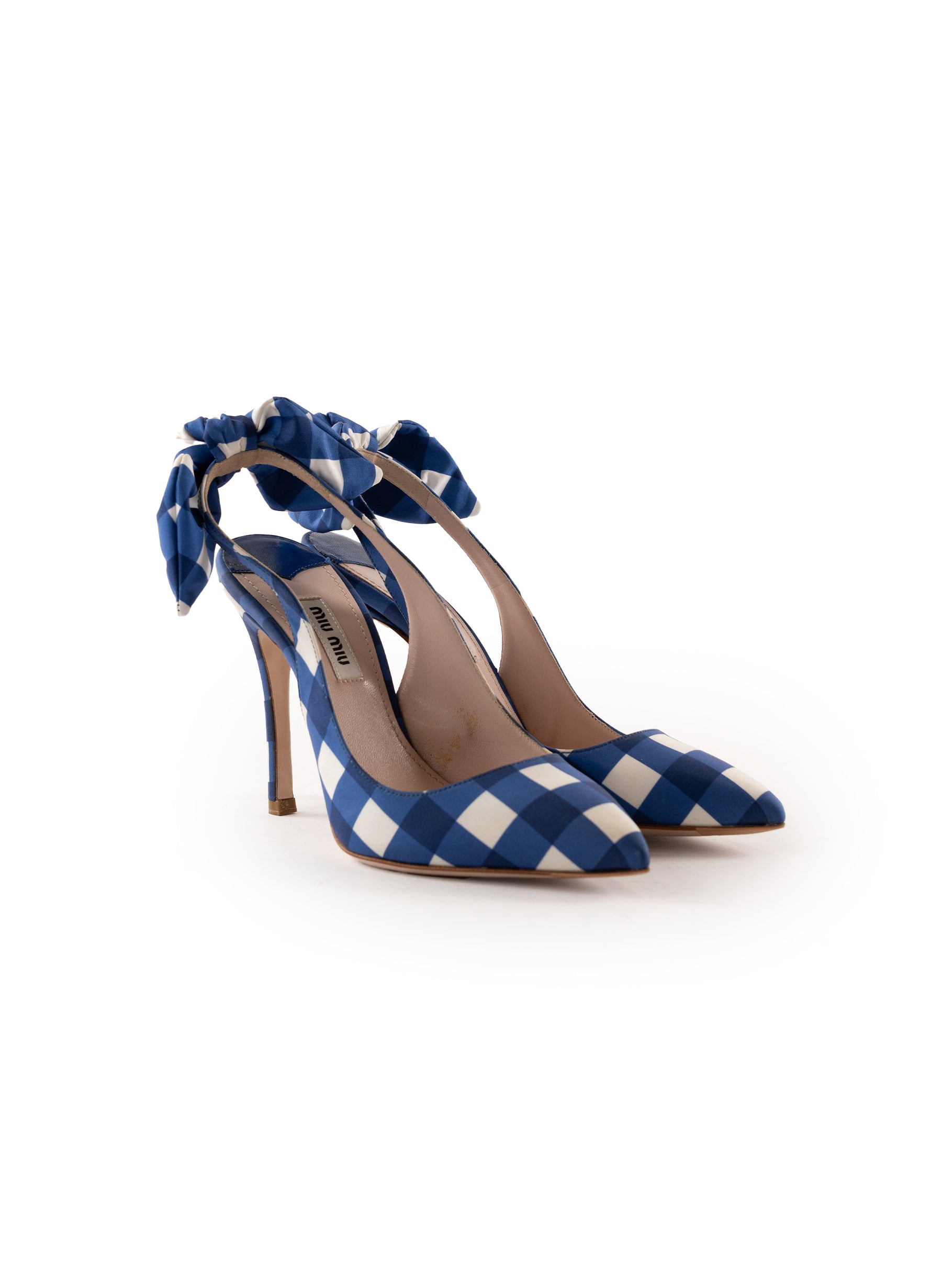 Miu Miu Gingham Slingback Pumps