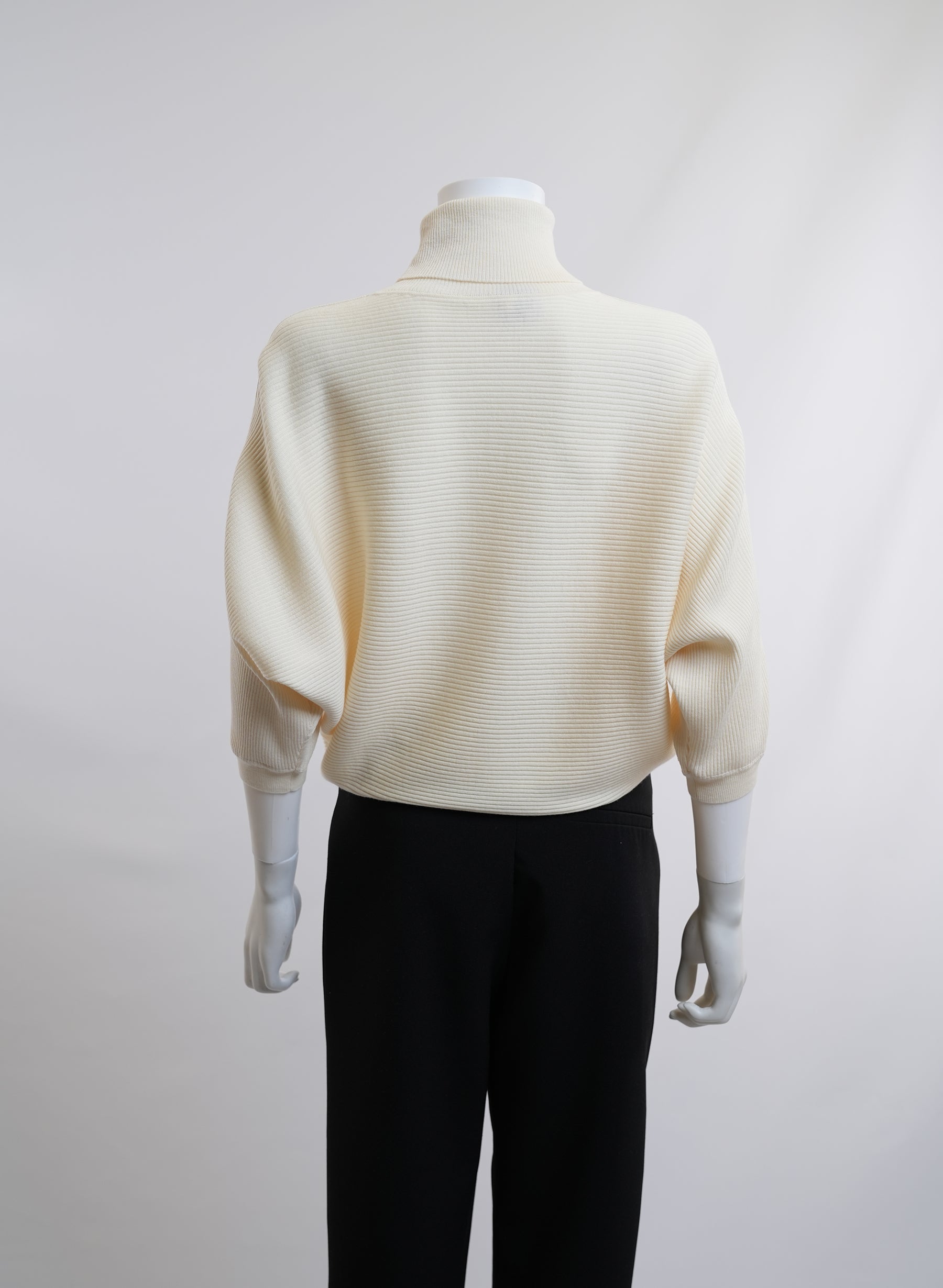 Chloe Cream Lace Trimmed Cotton Blend Sweater