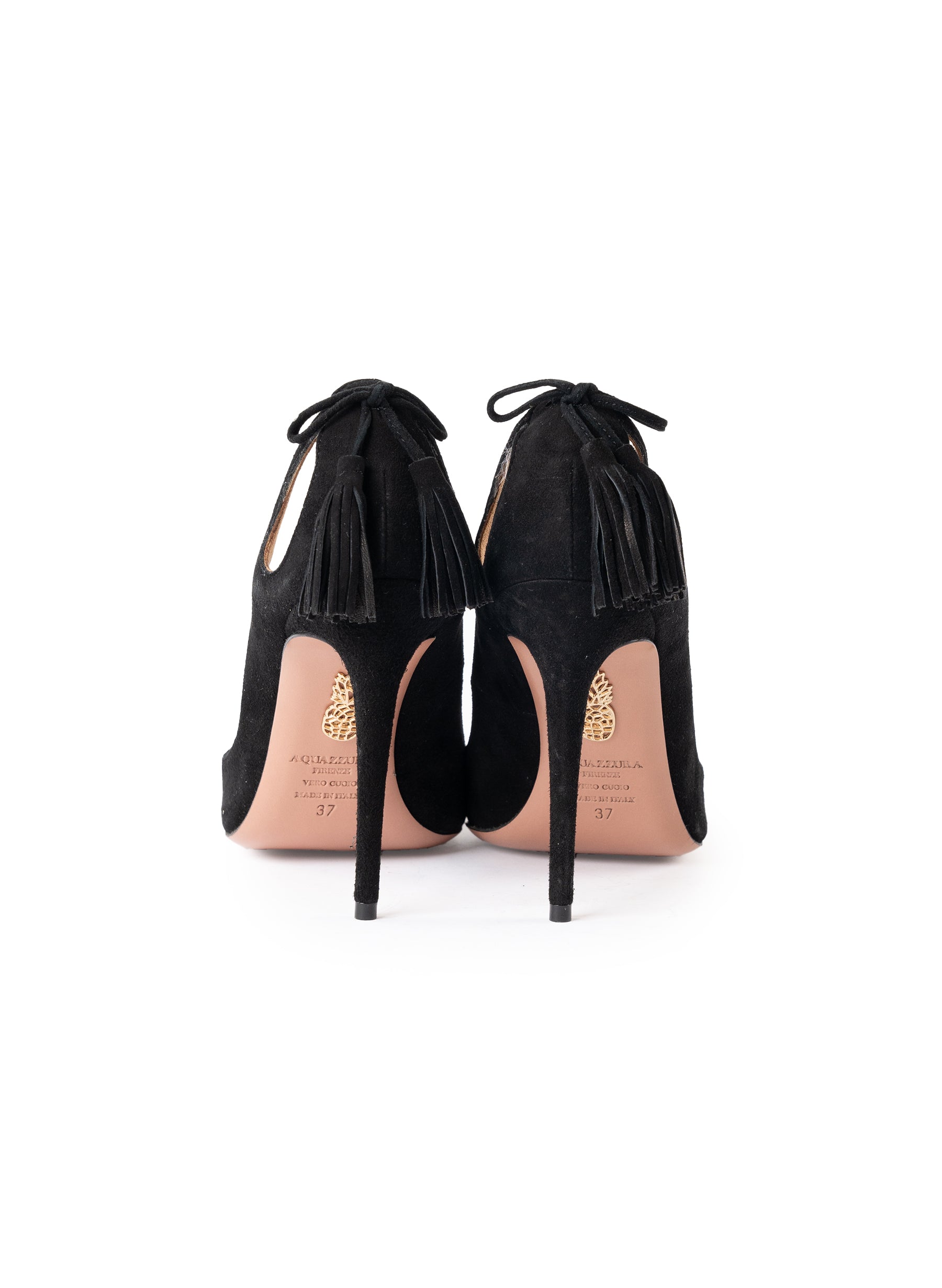 Aquazzura Forever Marilyn Black Suede Heels