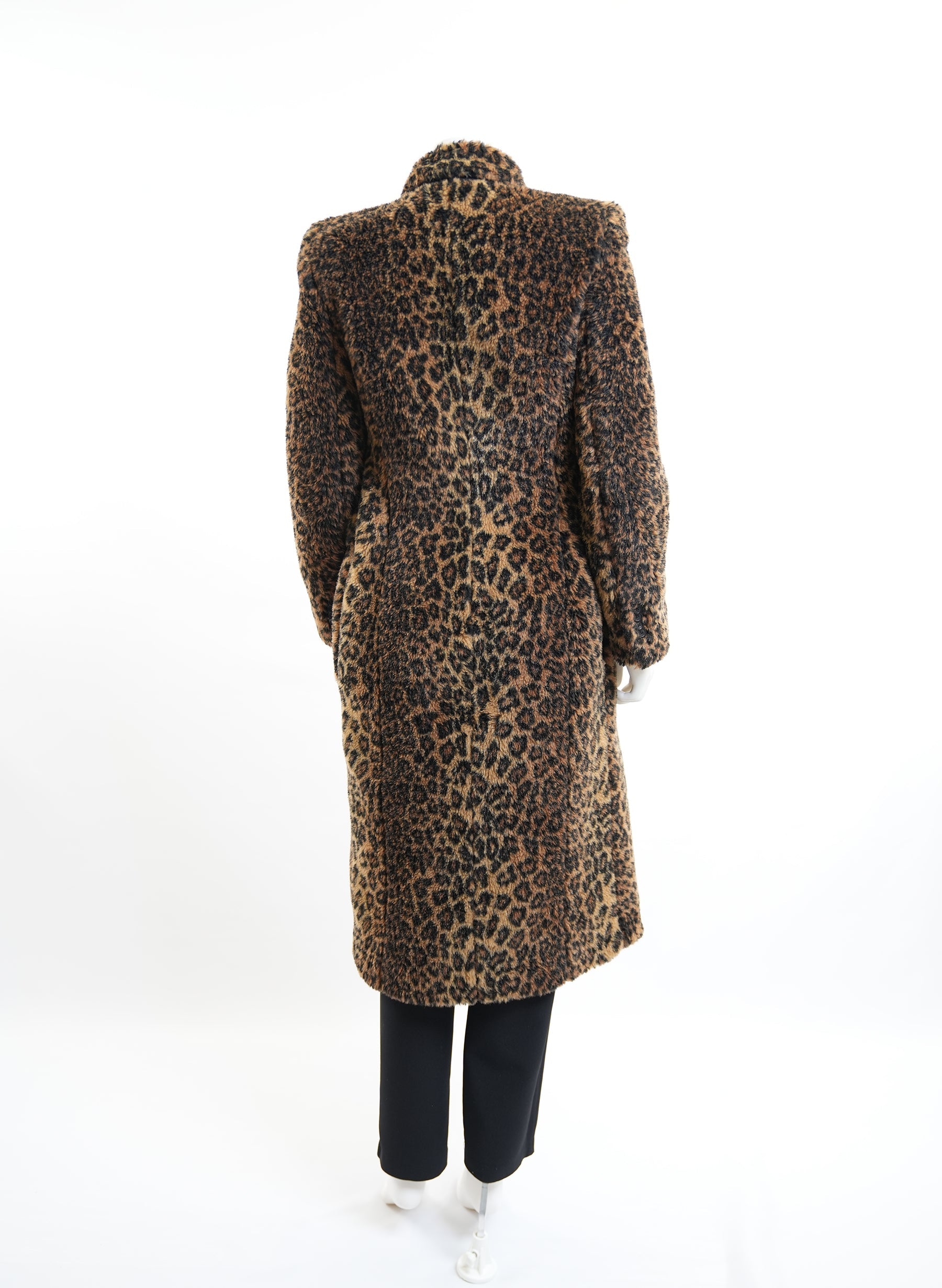 Balenciaga Leopard Print Faux Fur Coat
