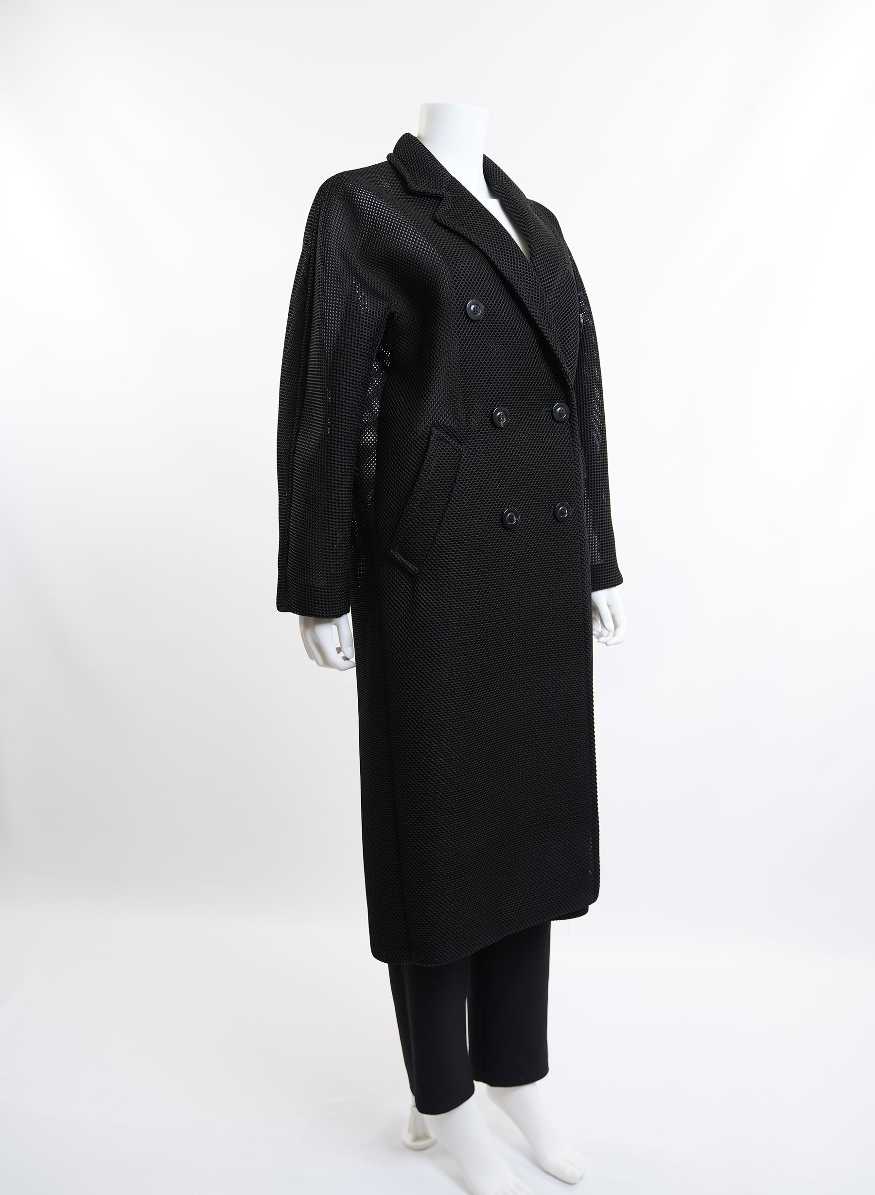Max Mara Double Breast Mesh Midi Coat