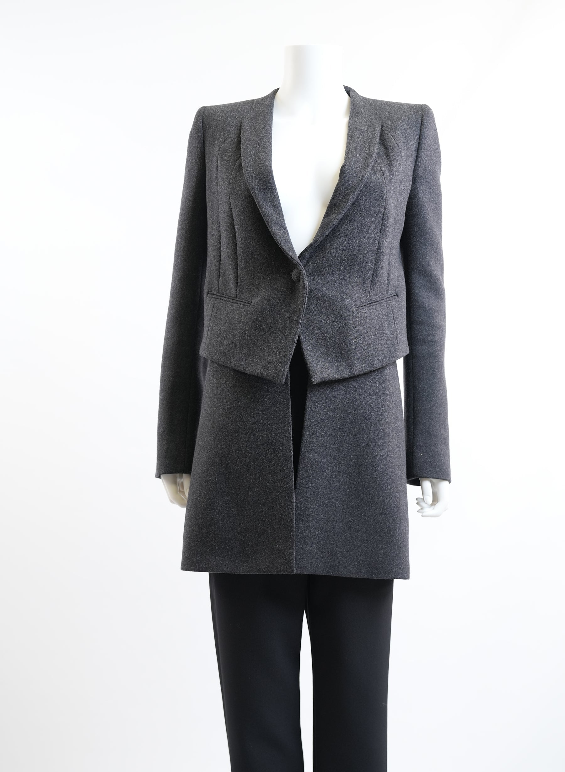 Givenchy Dark Grey Wool Coat
