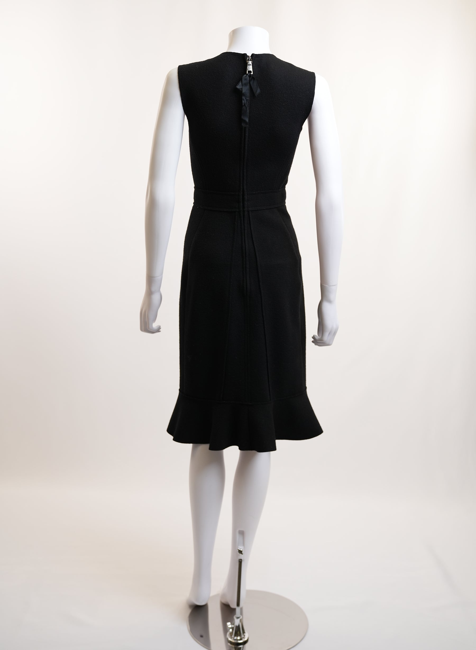 Prada Sleeveless Midi Dress With Ruffled Hem