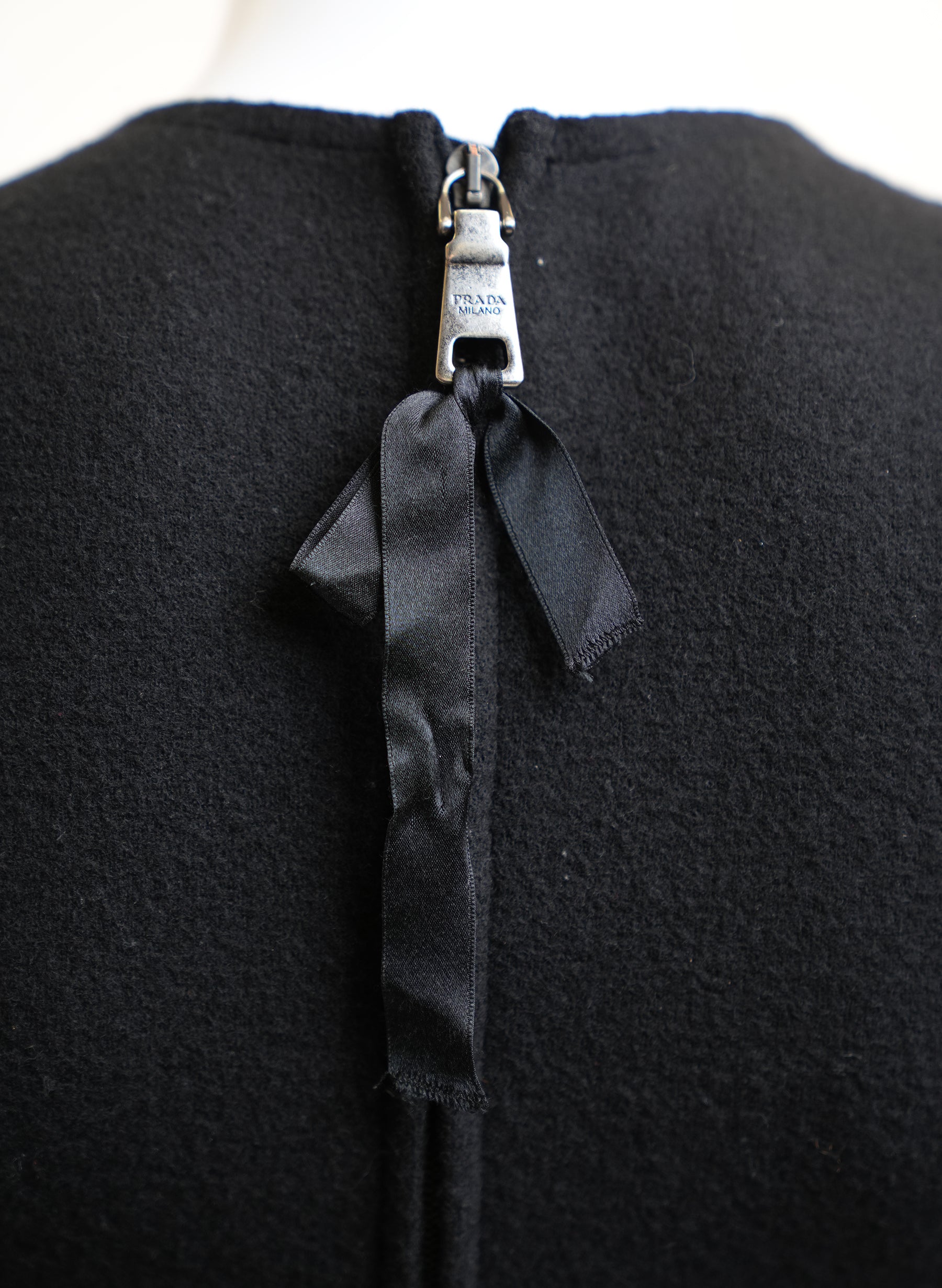 Prada Sleeveless Midi Dress With Ruffled Hem