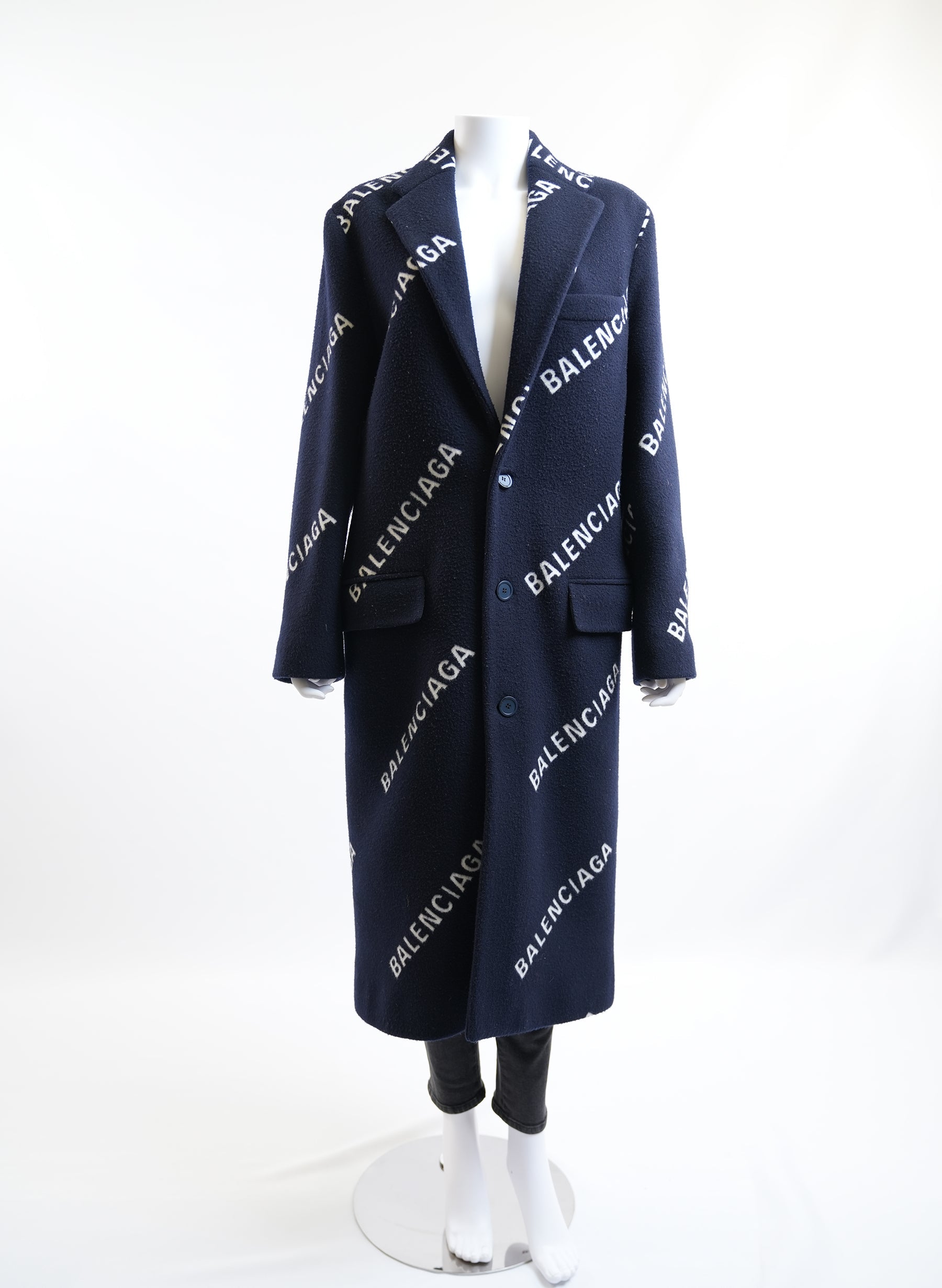 Balenciaga Logo Print Coat