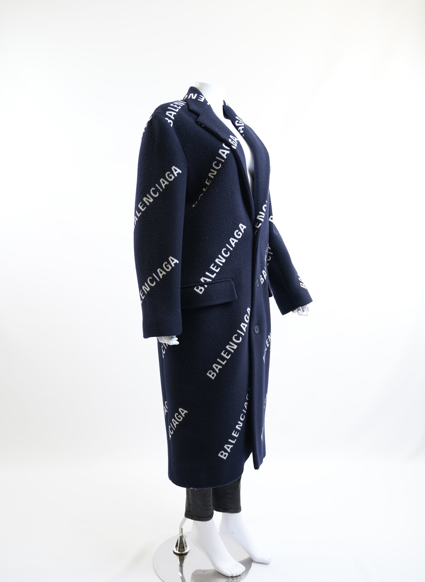 Balenciaga Logo Print Coat
