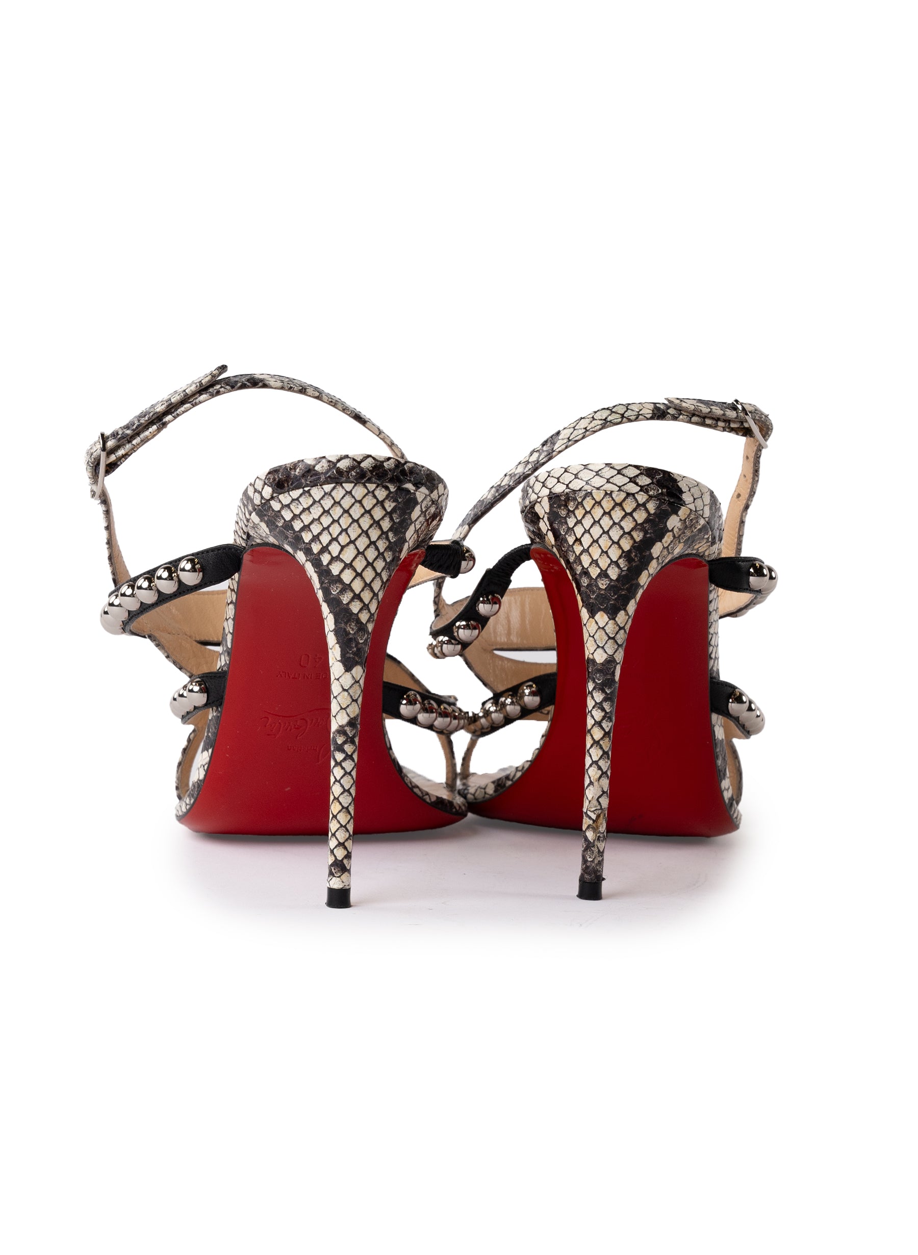 Christian Louboutin Galeria Watersnake-Print Sandals