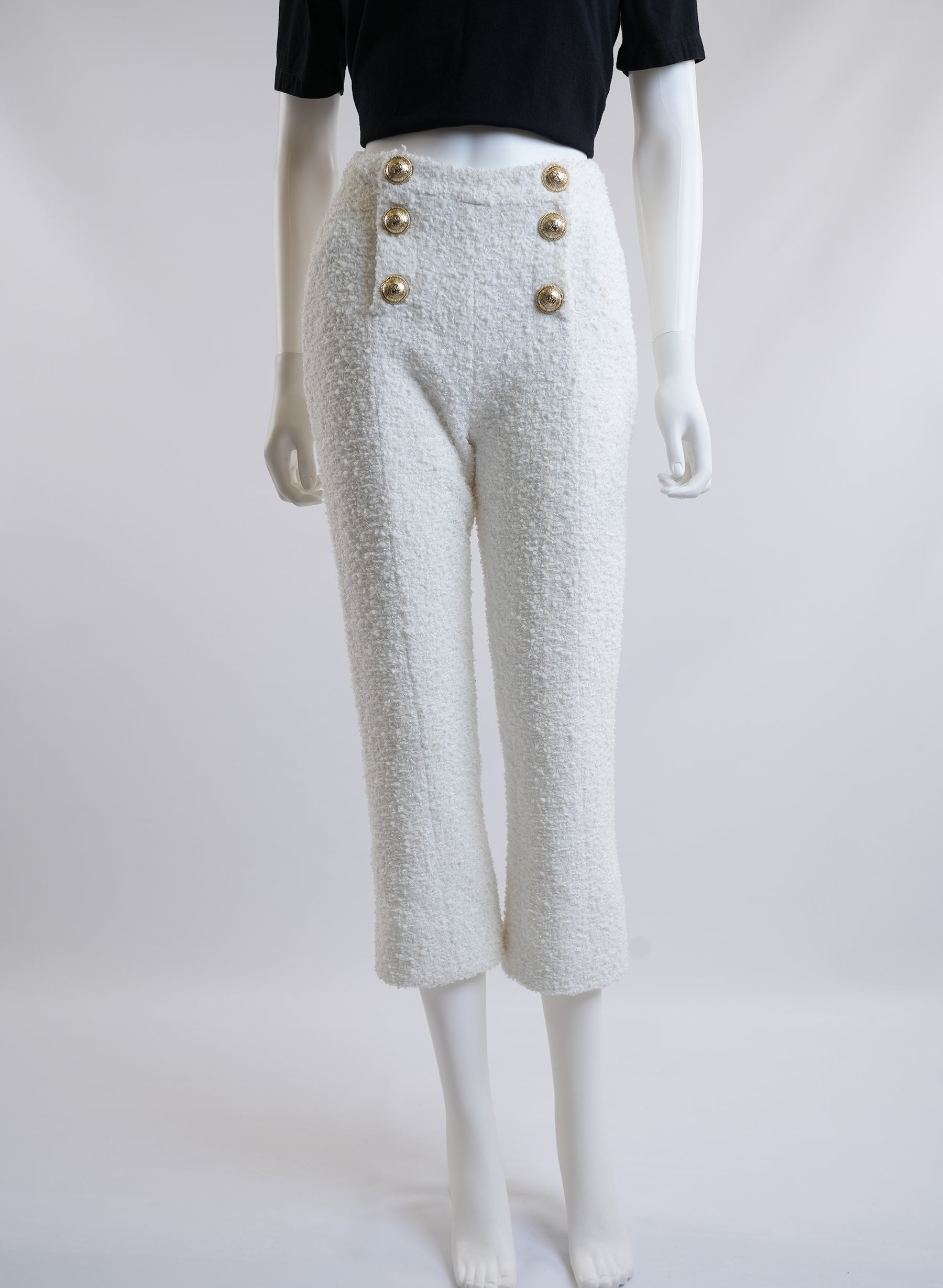 Balmain Tweed Off White Pants