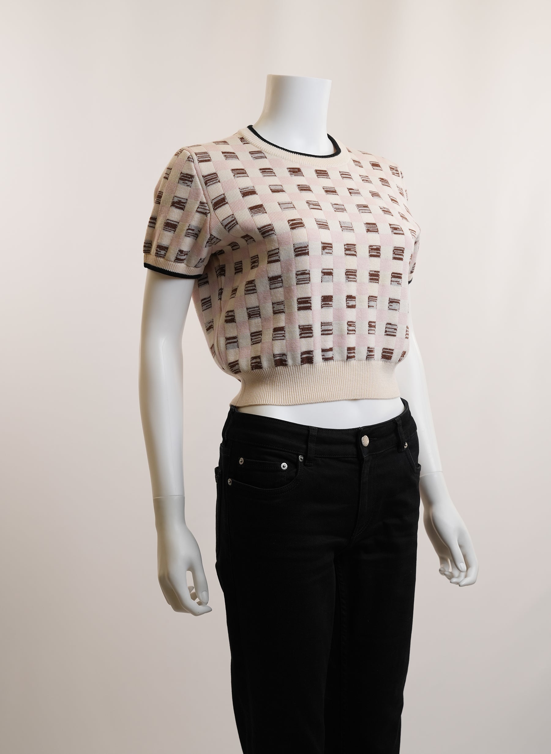 Miu Miu Short Sleeve Wool Sweater Top