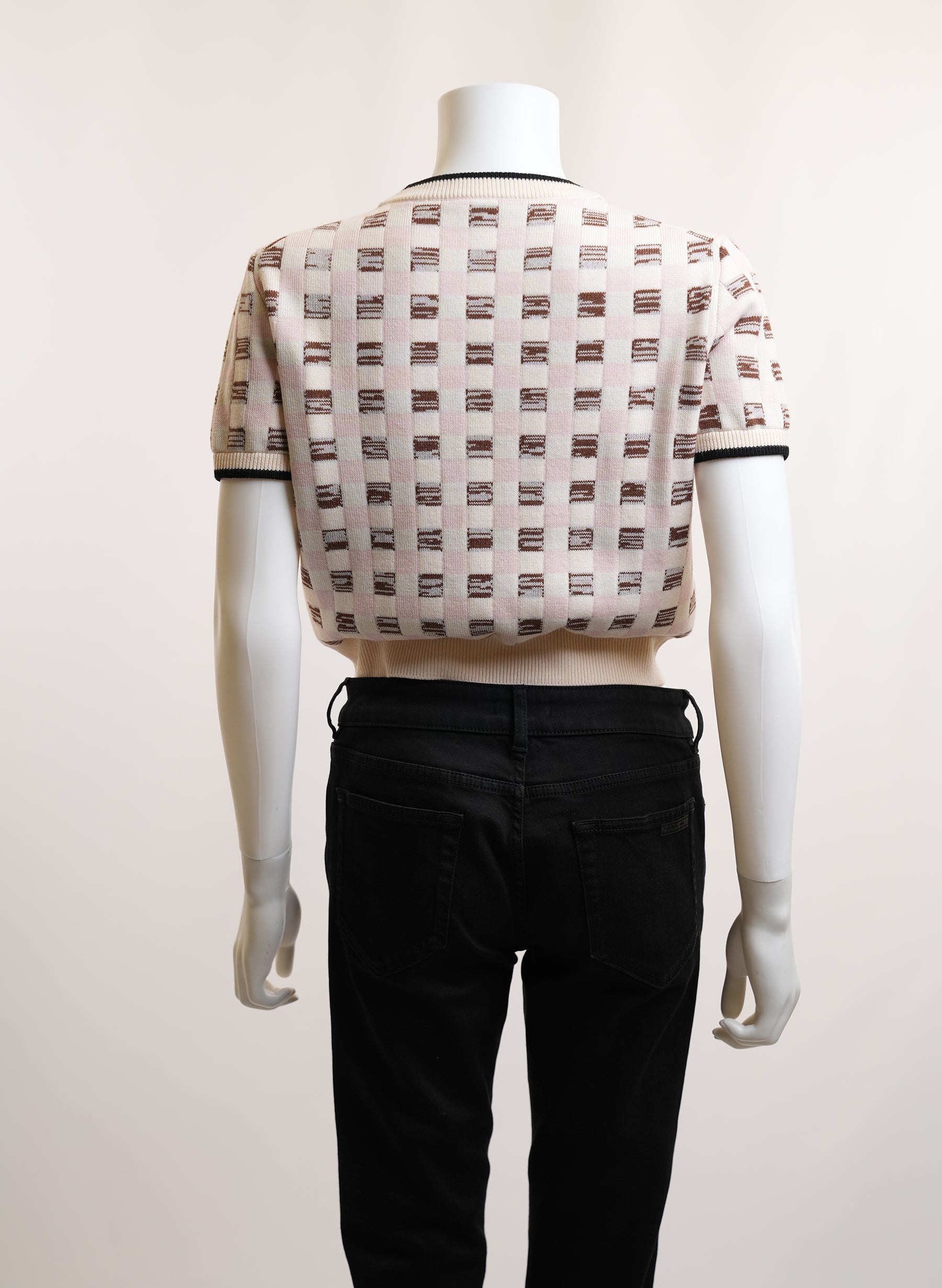 Miu Miu Short Sleeve Wool Sweater Top