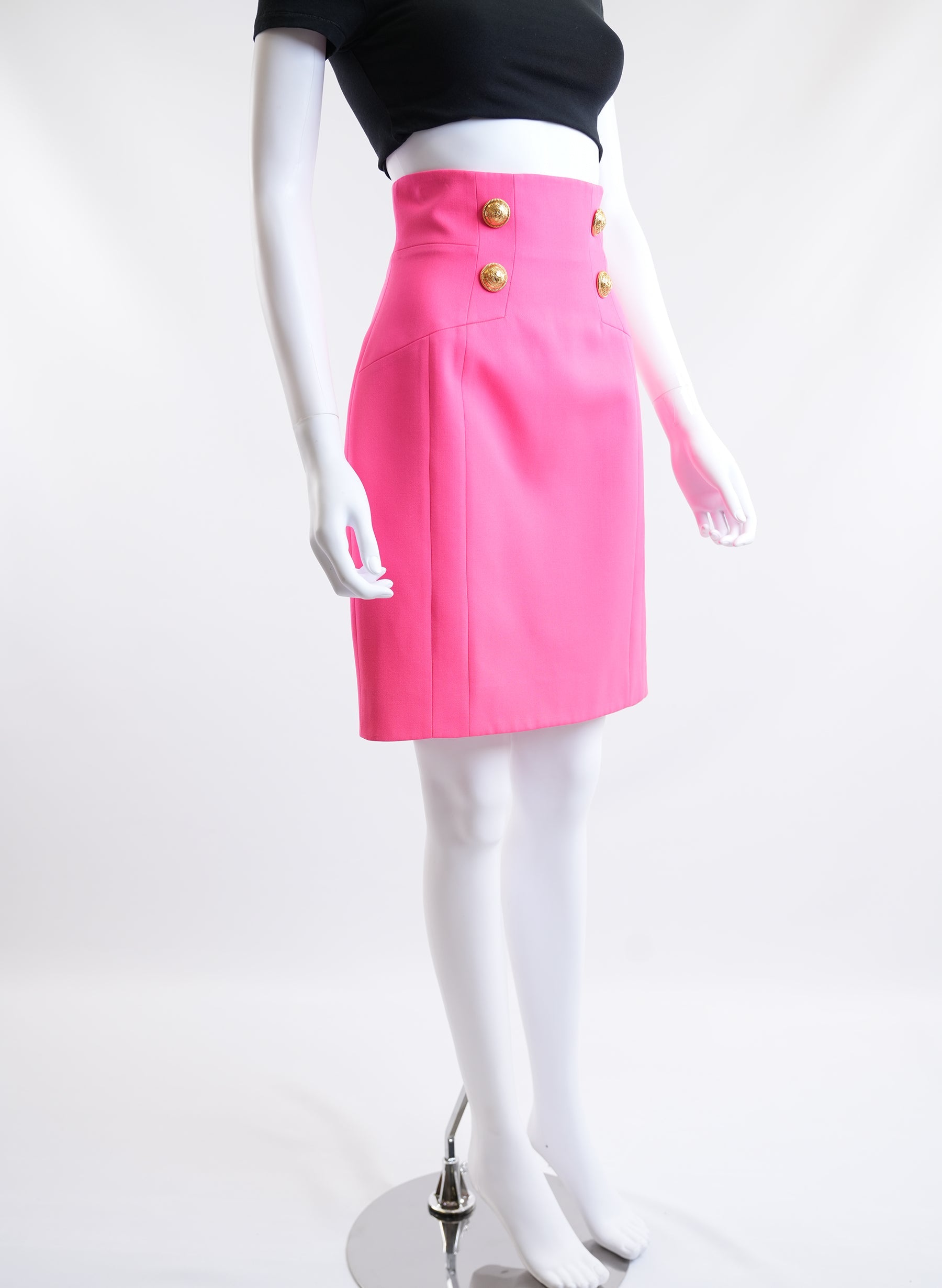 Balmain High Waisted Coral Skirt