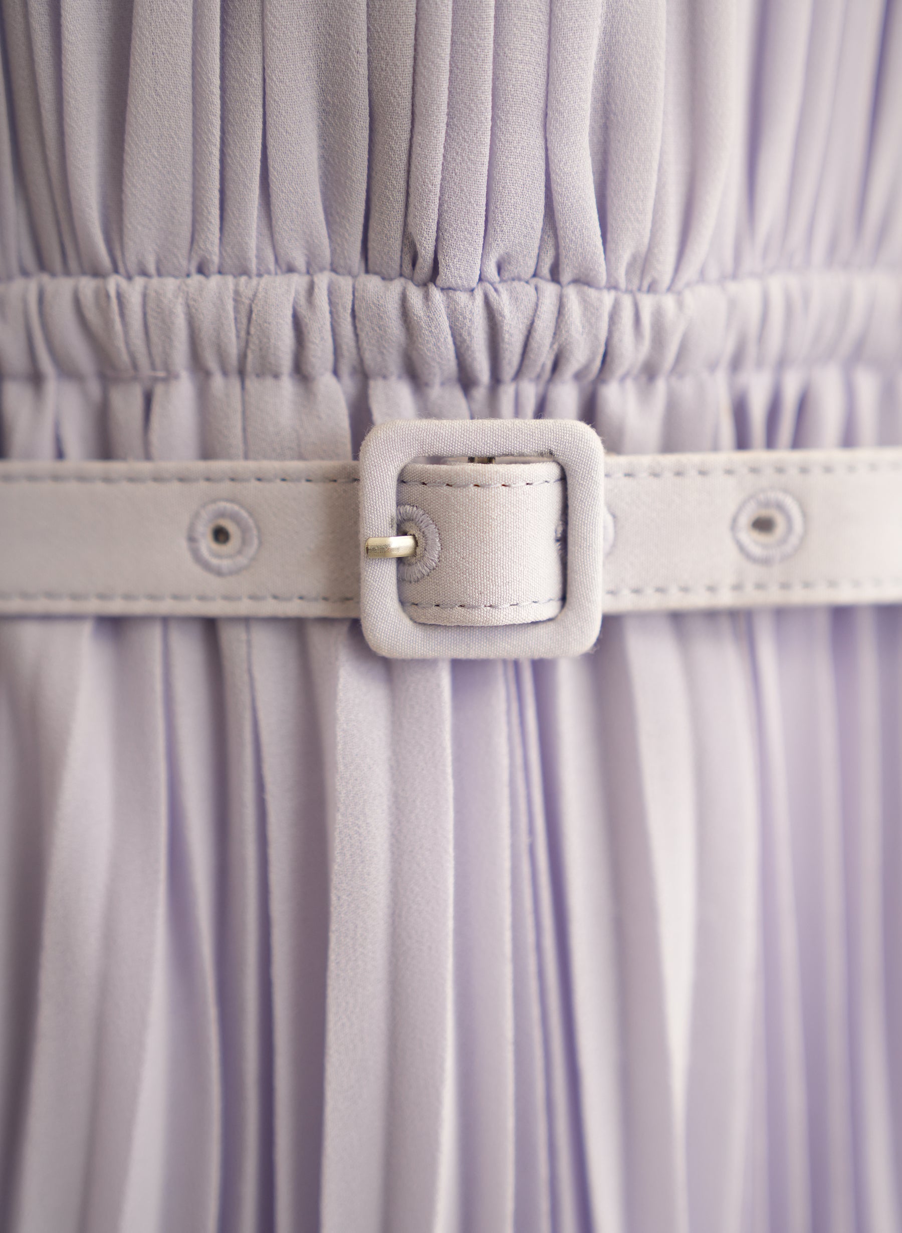 Self-Portrait Lilac Purple Pleated Skirt Short Sleeve Dress