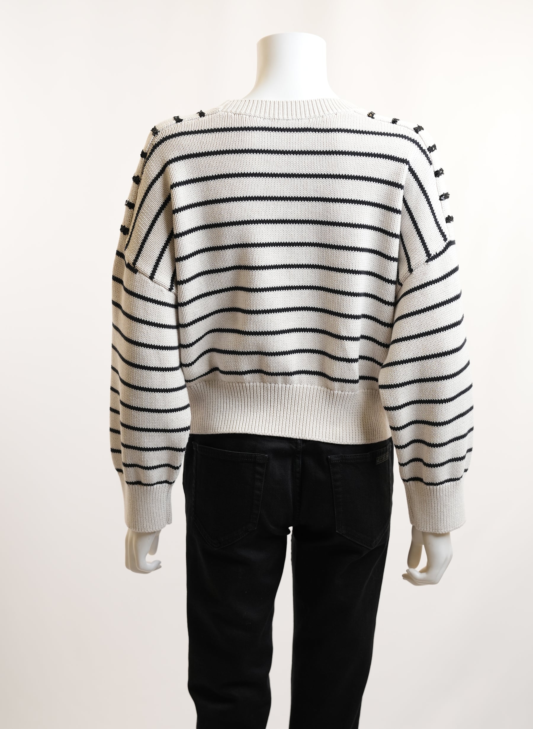 Brunello Cucinelli Black And White Stripe Knit Sweater