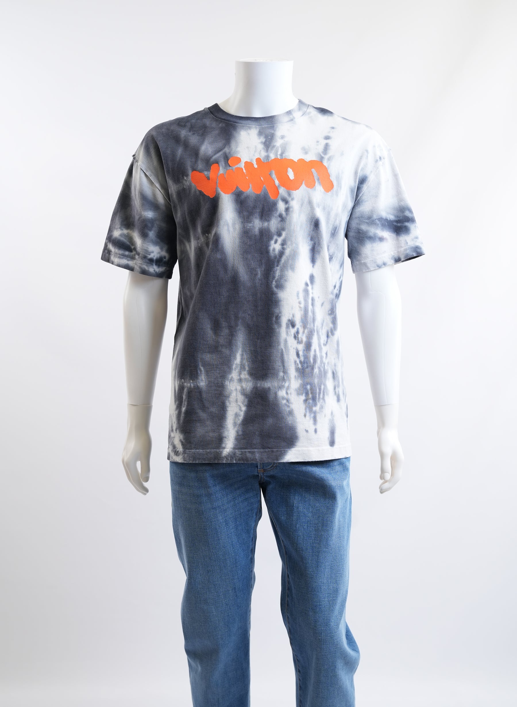 Louis Vuitton Tie Dye Orange Signature Logo T-Shirt