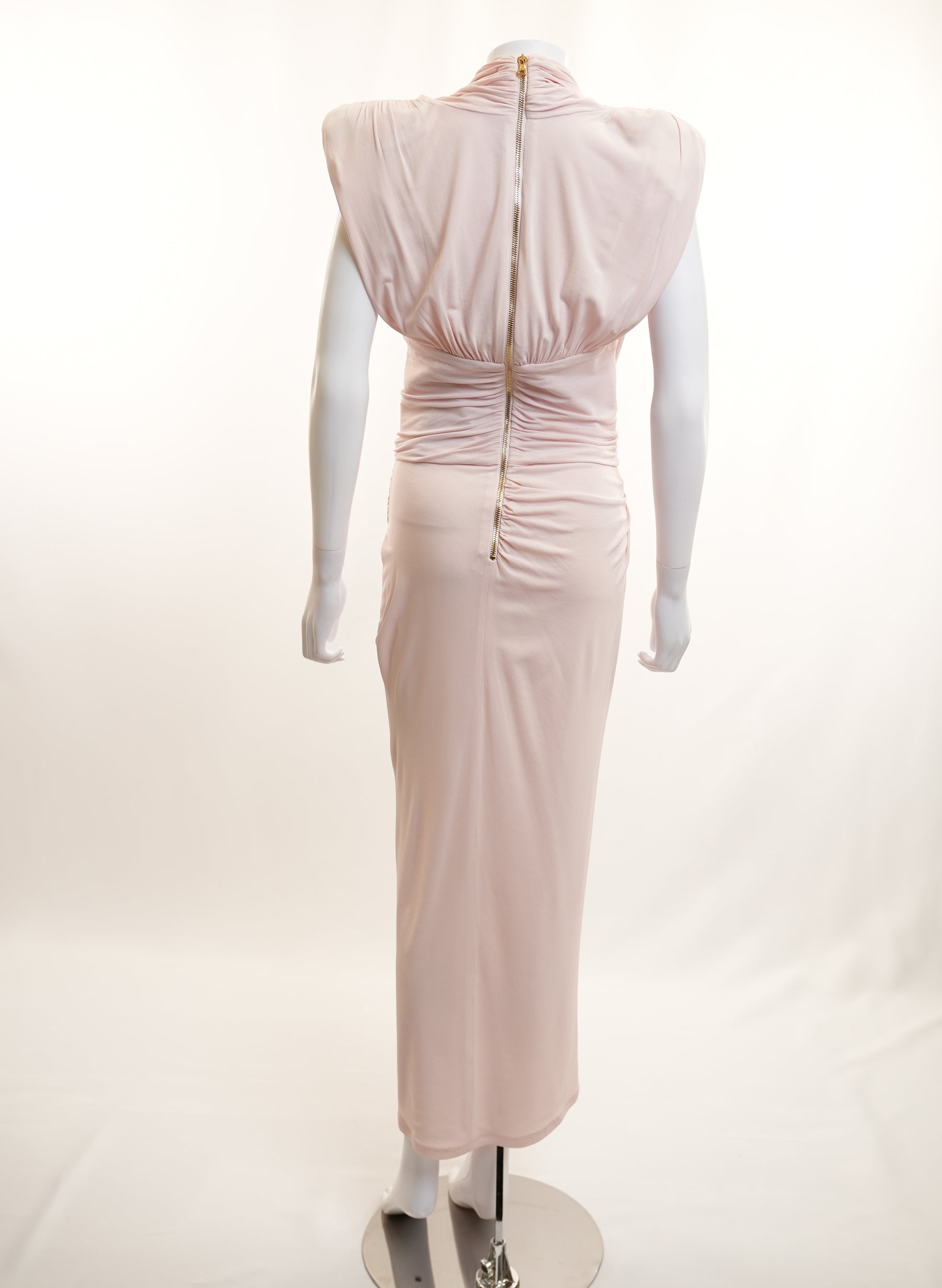 Balmain Draped Jersey Gown Dress