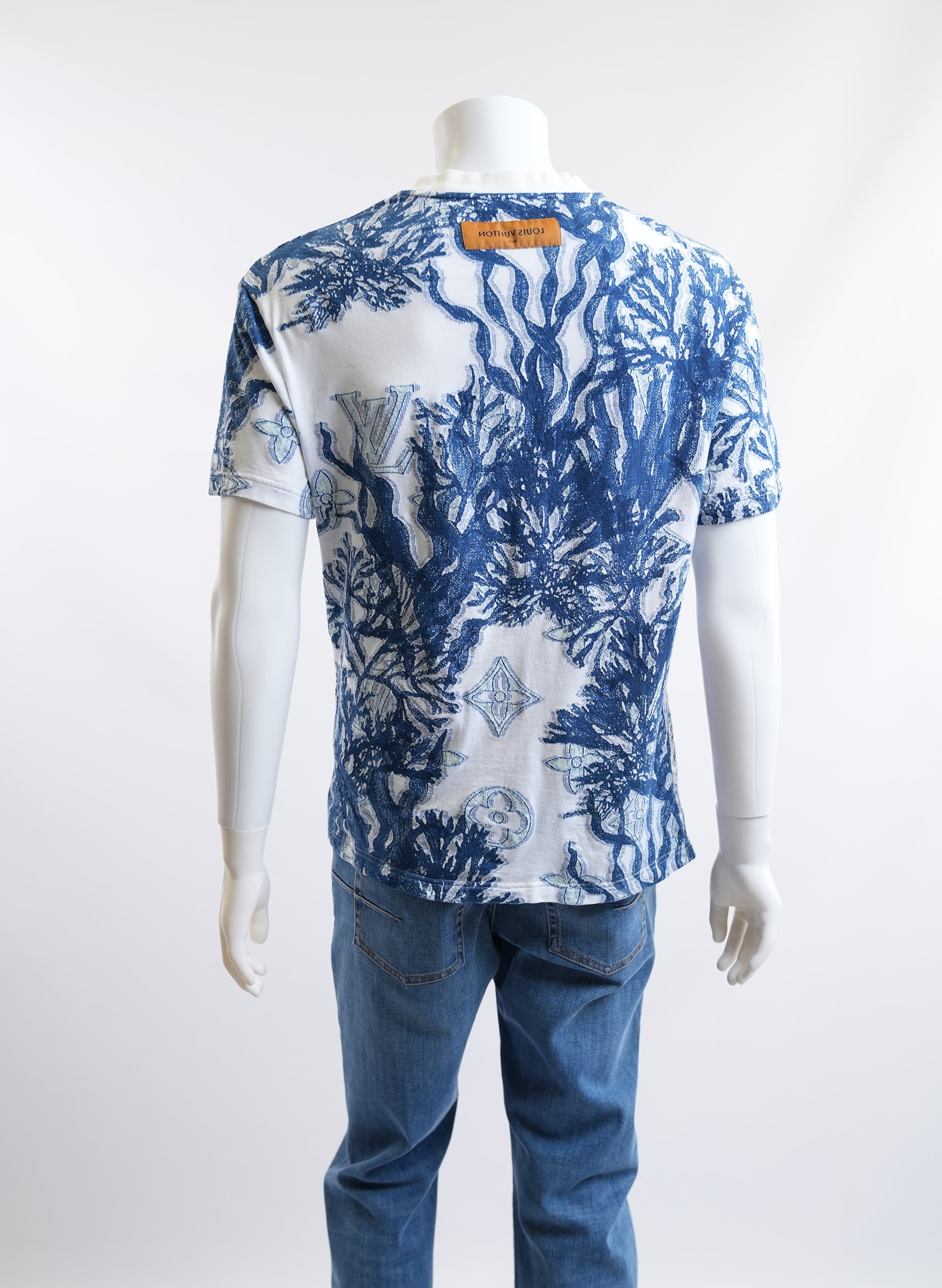 Louis Vuitton Blue And White Print T-Shirt