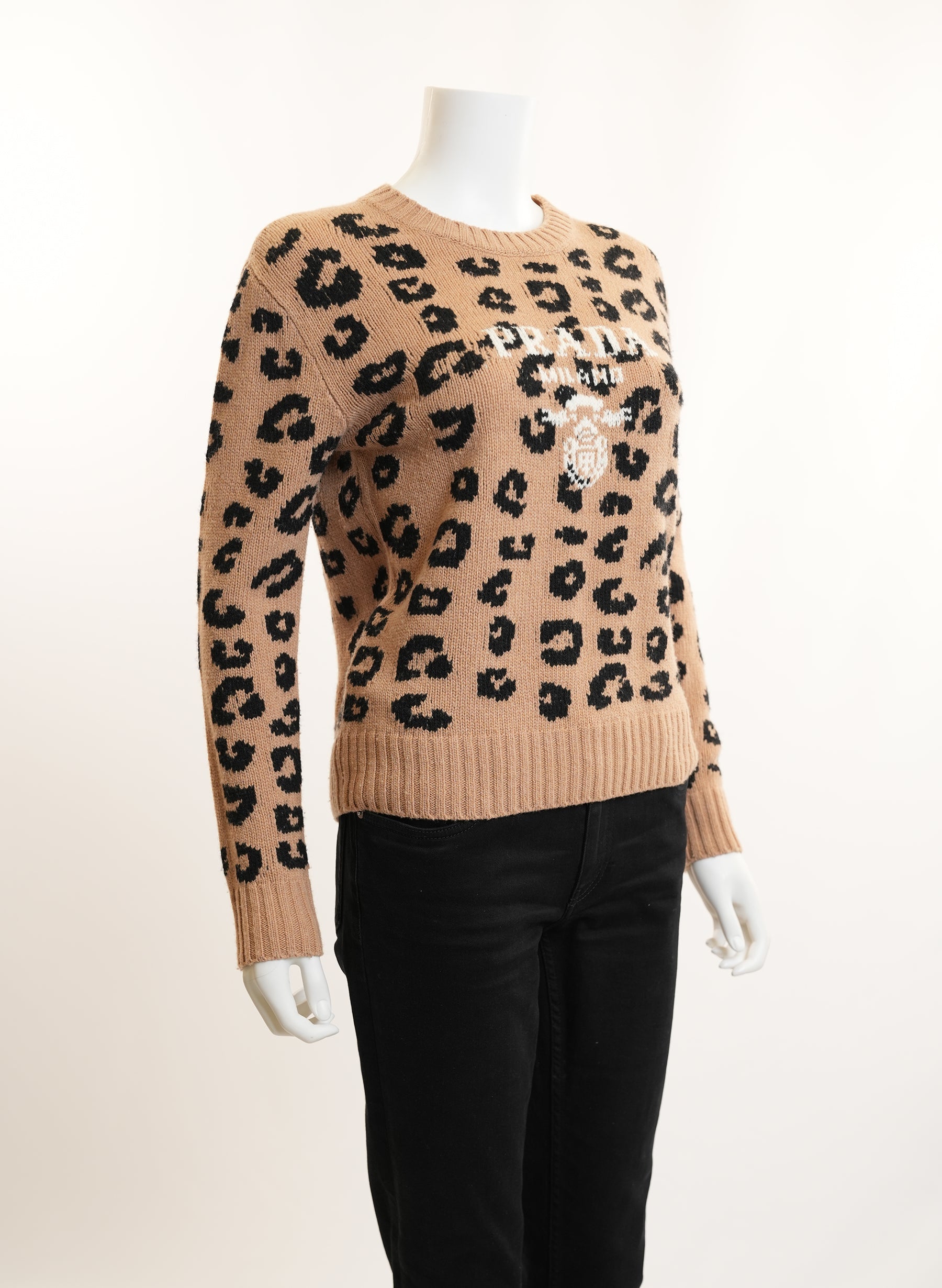 Prada Leopard Cashmere Wool Sweater