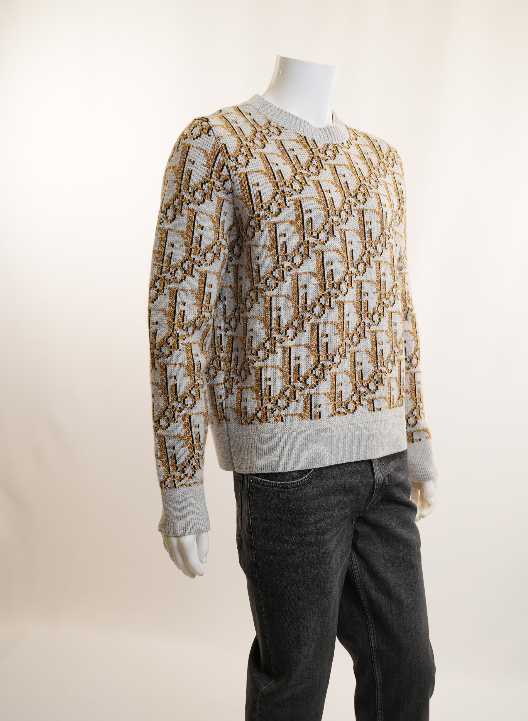 Christian Dior Beige And Brown Oblique Knit