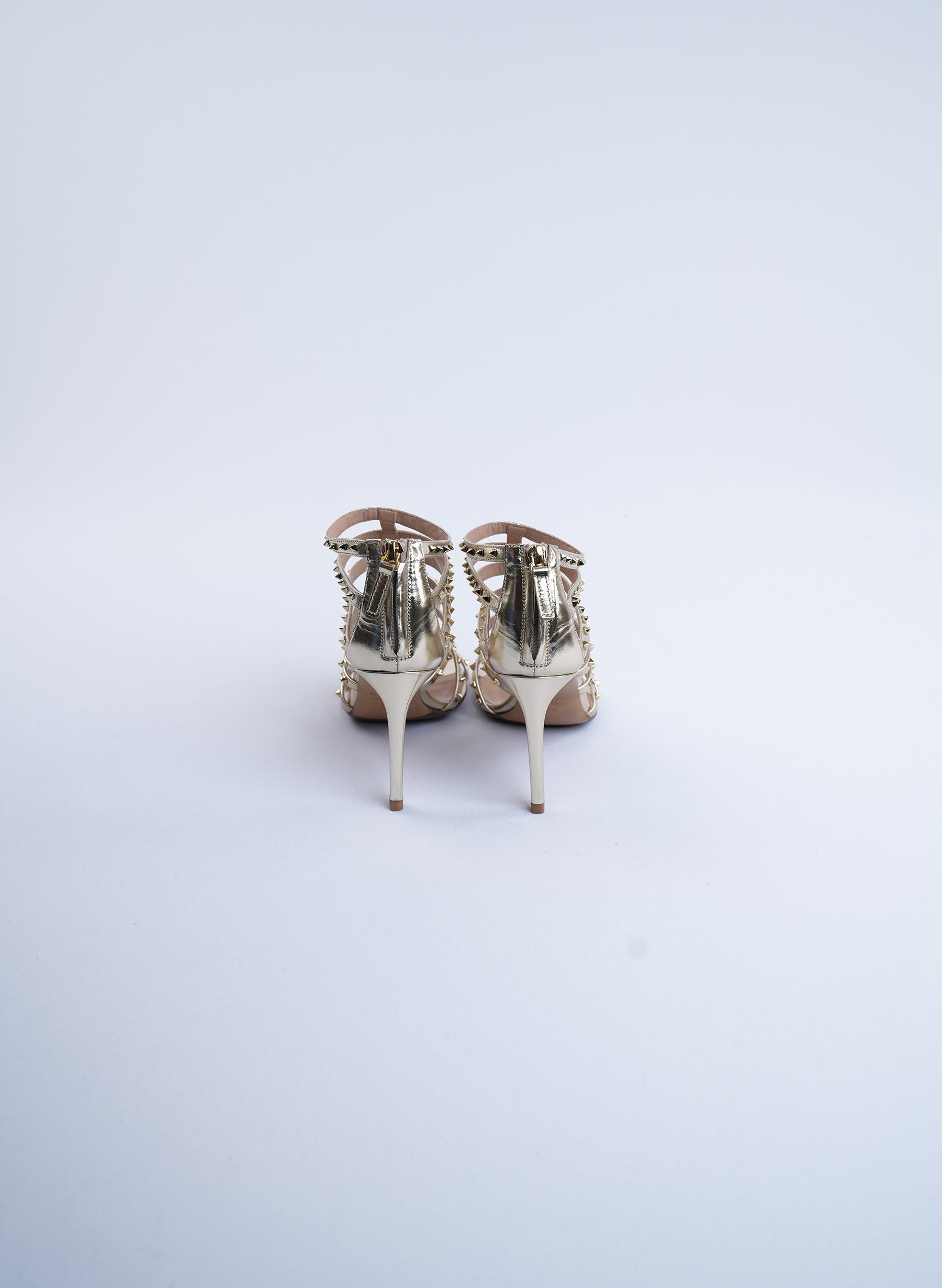 Valentino Rockstud Metallic Leather Sandals