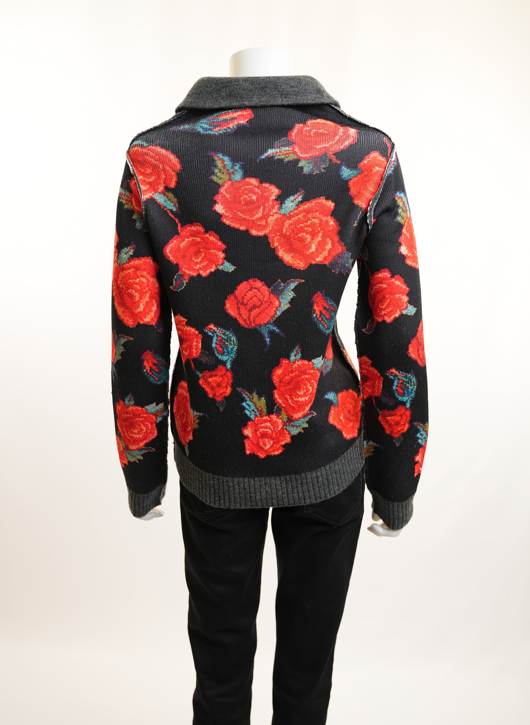Comme Des Garçons Floral Knit Cardigan