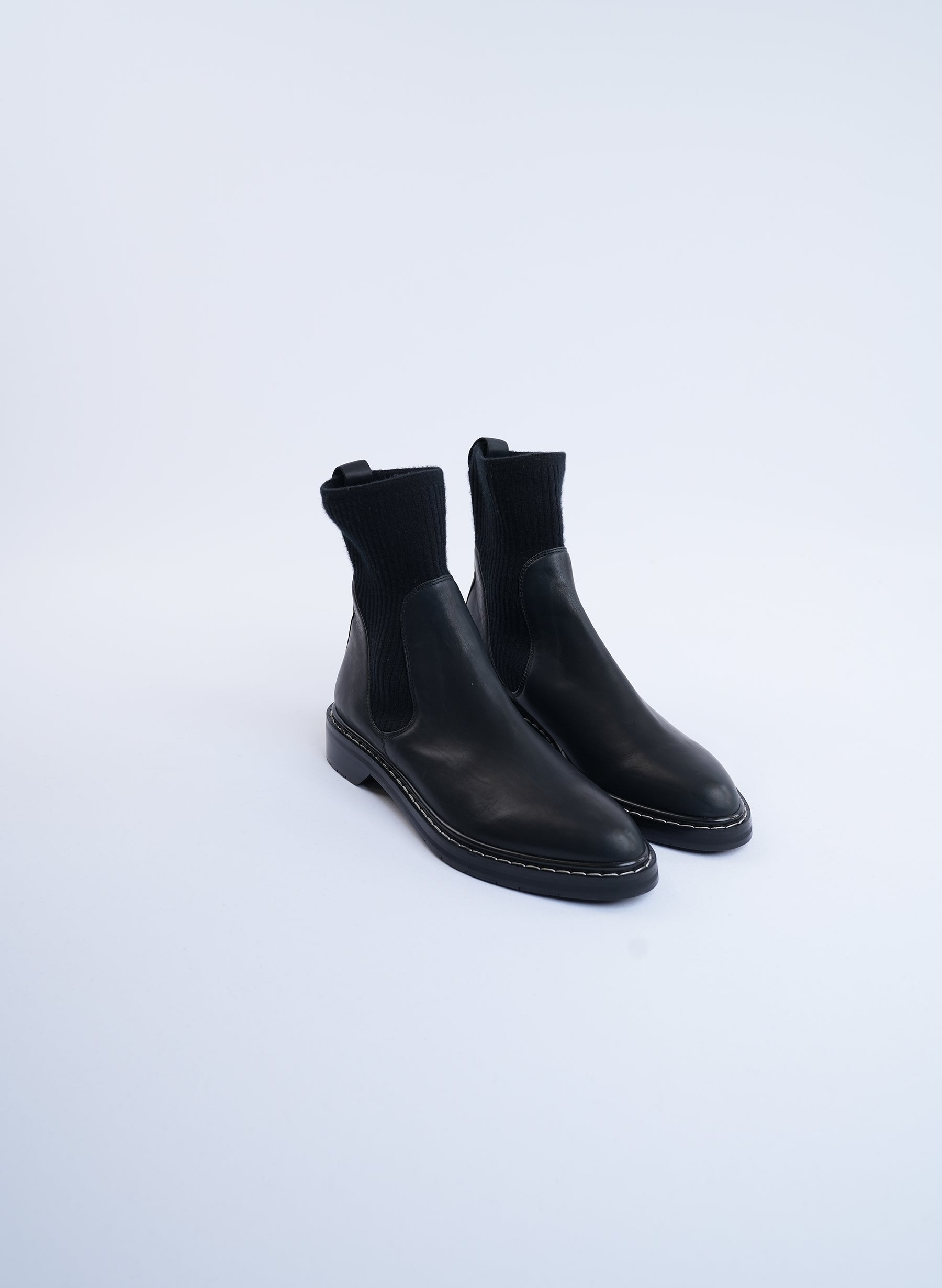 The Row Fara Ribbed Cashmere Chelsea Boots