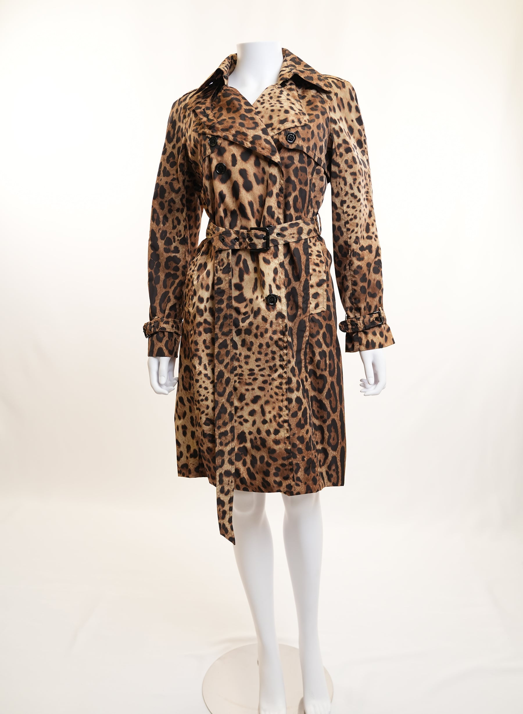 Dolce & Gabbana Leopard Trench Raincoat