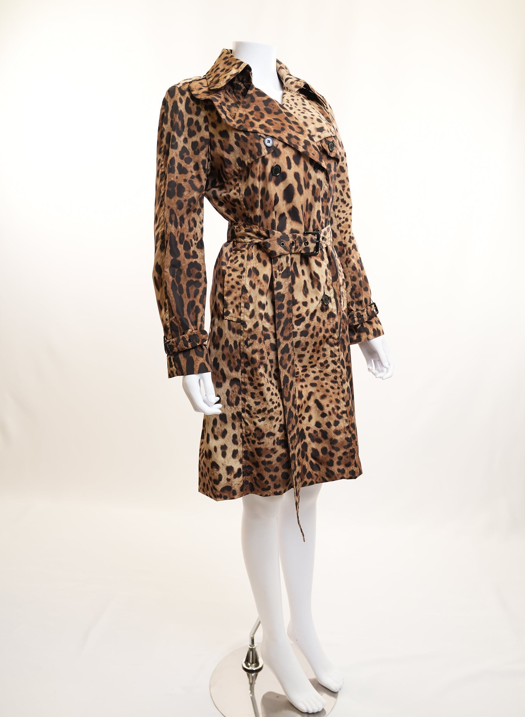 Dolce & Gabbana Leopard Trench Raincoat