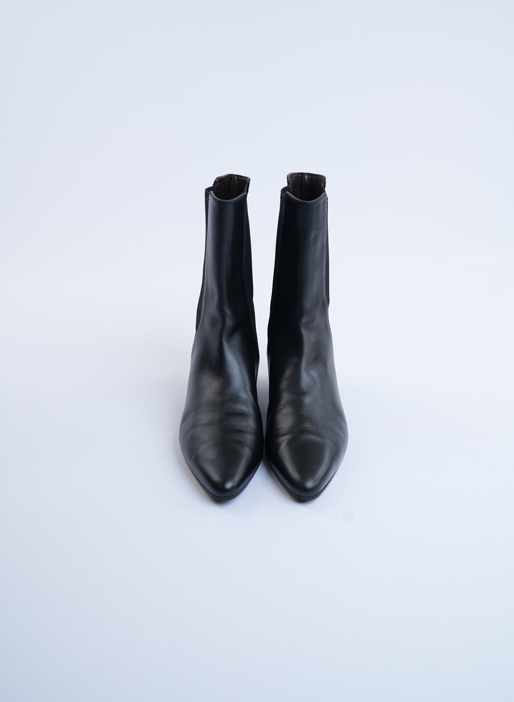 The Row Black Leather Ankle Boots