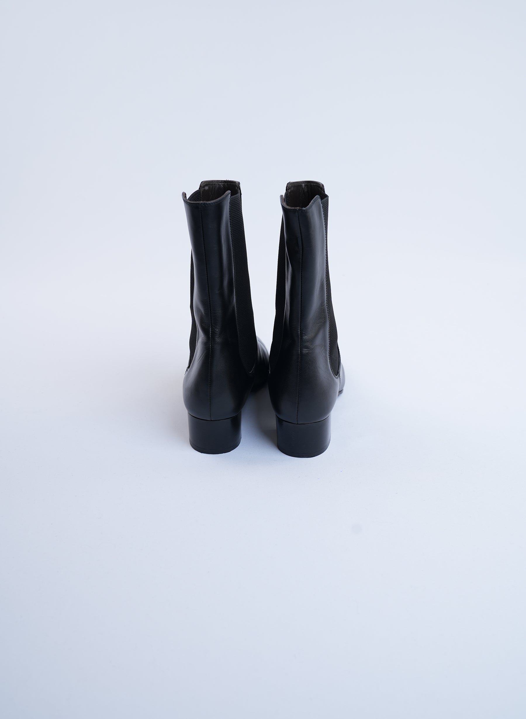 The Row Black Leather Ankle Boots