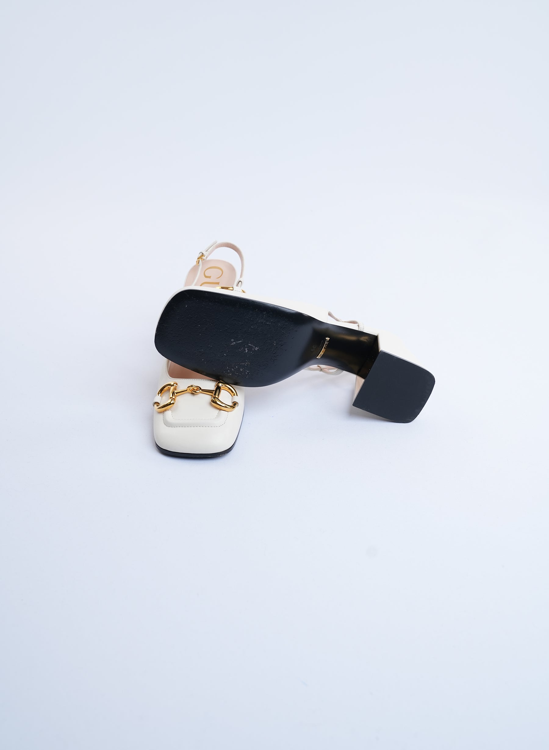 Gucci Horsebit Mid Heel Slingback Pumps